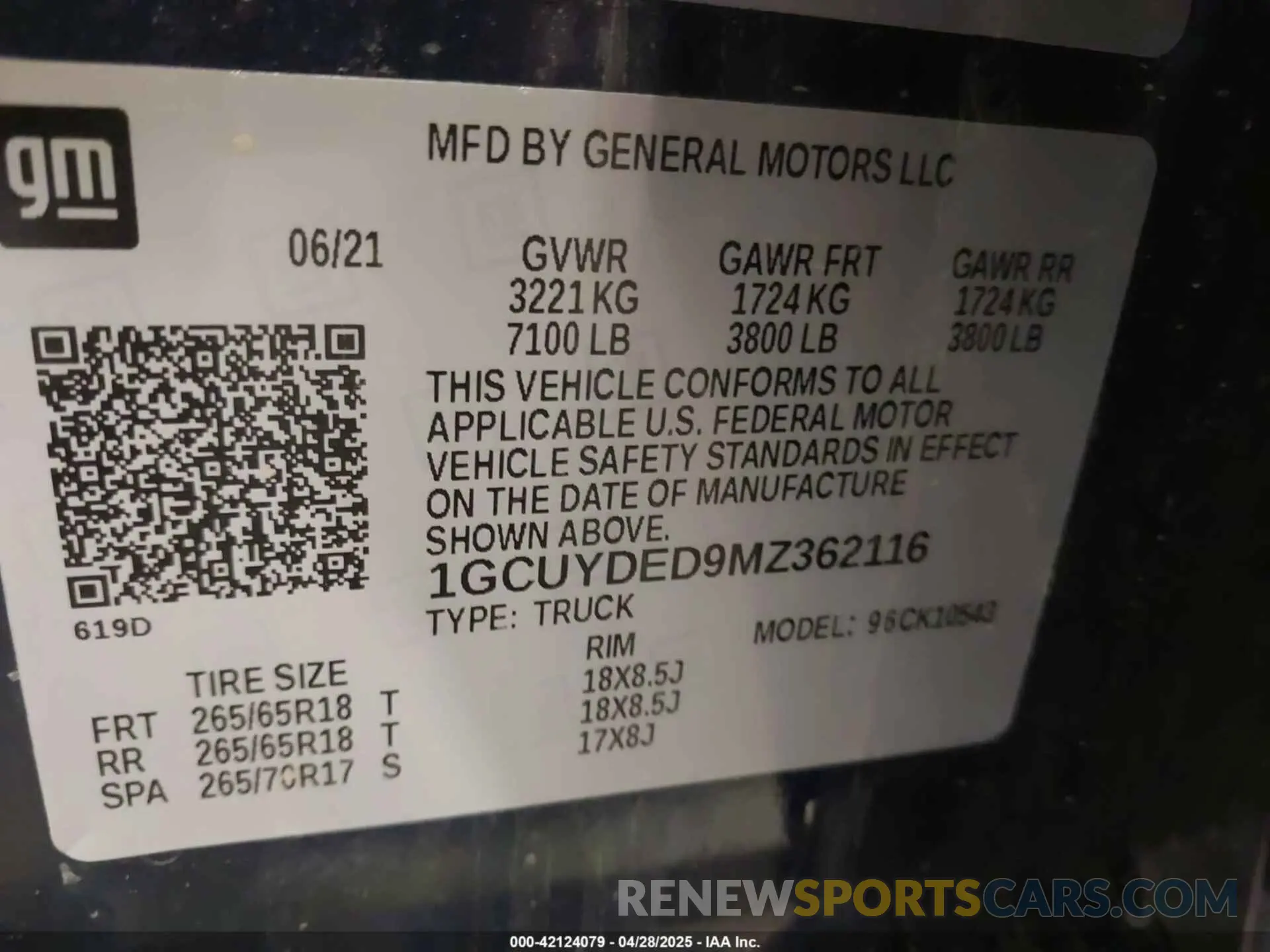 9 fotografías del automóvil dañado 1GCUYDED9MZ362116 CHEVROLET SILVERADO 1500 2021