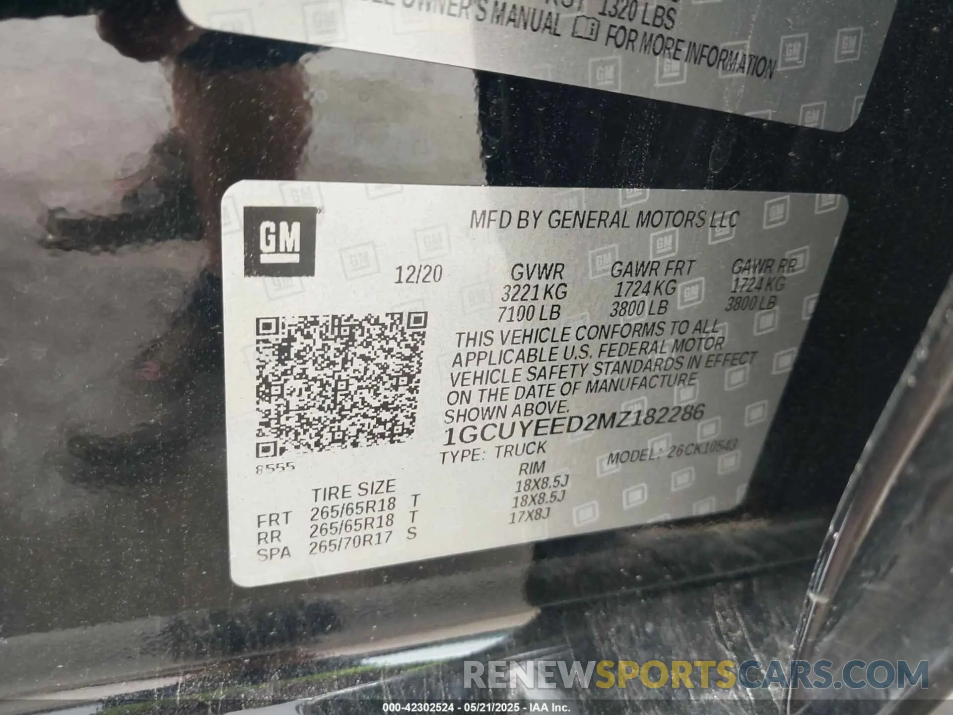 9 fotografías del automóvil dañado 1GCUYEED2MZ182286 CHEVROLET SILVERADO 1500 2021