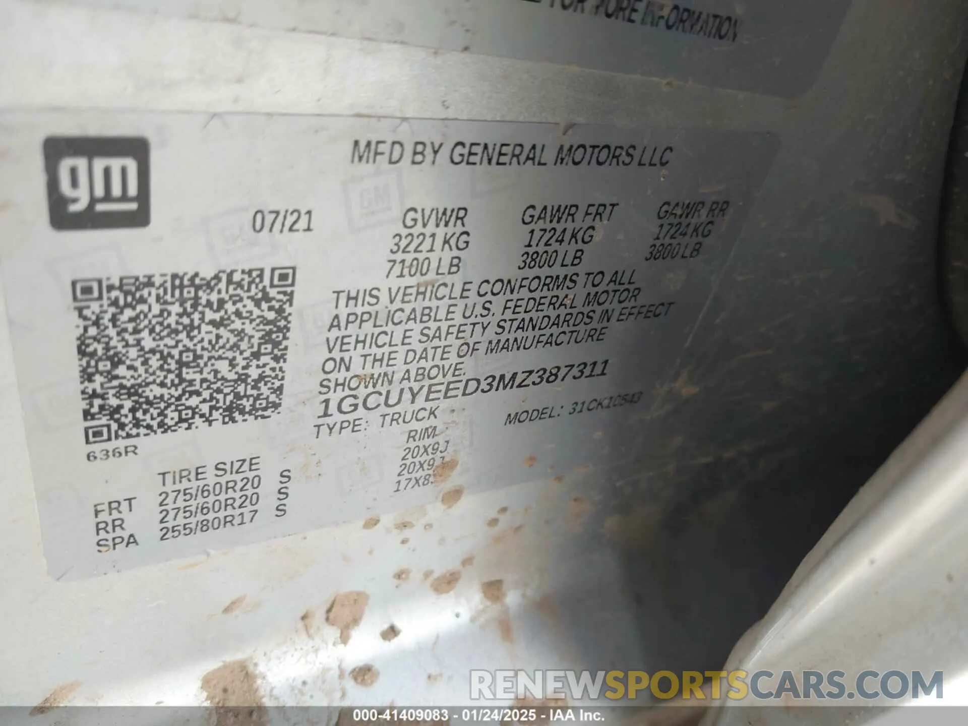 9 fotografías del automóvil dañado 1GCUYEED3MZ387311 CHEVROLET SILVERADO 1500 2021