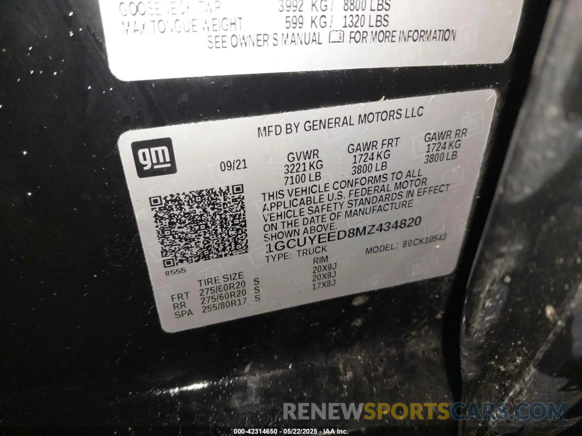 9 fotografías del automóvil dañado 1GCUYEED8MZ434820 CHEVROLET SILVERADO 1500 2021