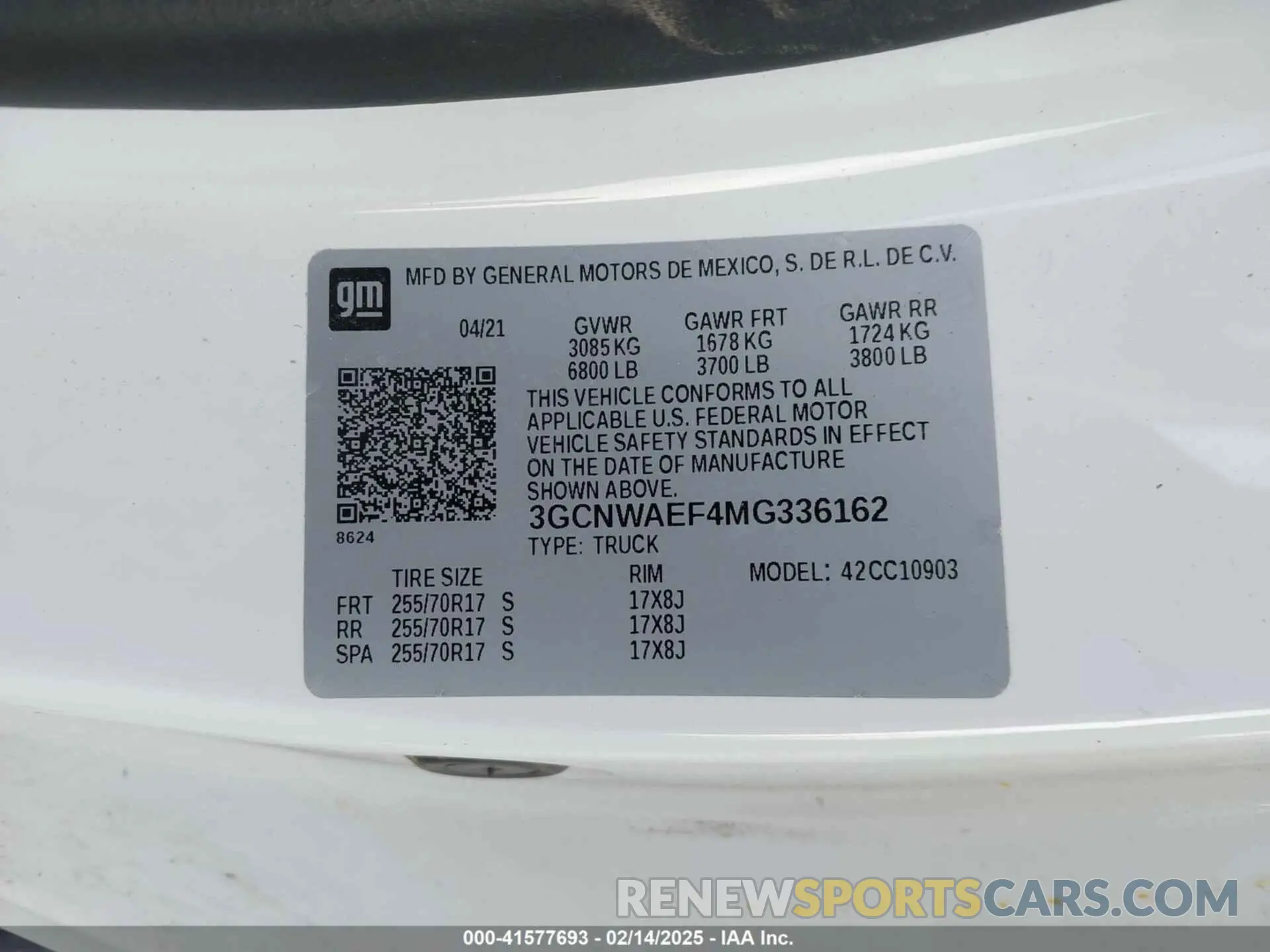 9 fotografías del automóvil dañado 3GCNWAEF4MG336162 CHEVROLET SILVERADO 1500 2021