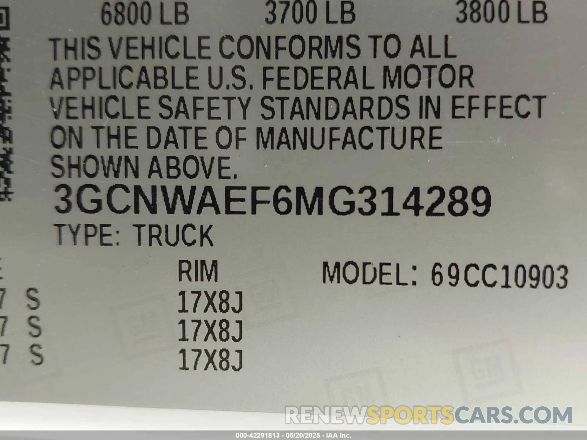 9 fotografías del automóvil dañado 3GCNWAEF6MG314289 CHEVROLET SILVERADO 1500 2021
