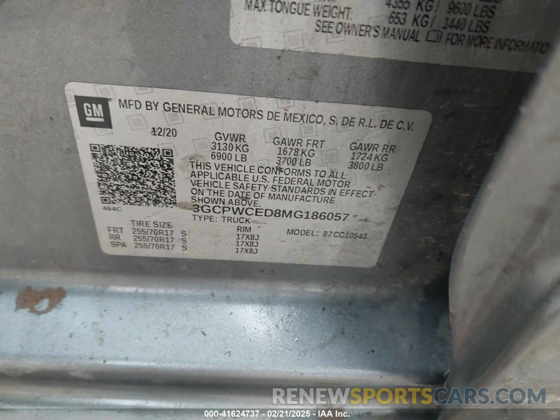 9 fotografías del automóvil dañado 3GCPWCED8MG186057 CHEVROLET SILVERADO 1500 2021
