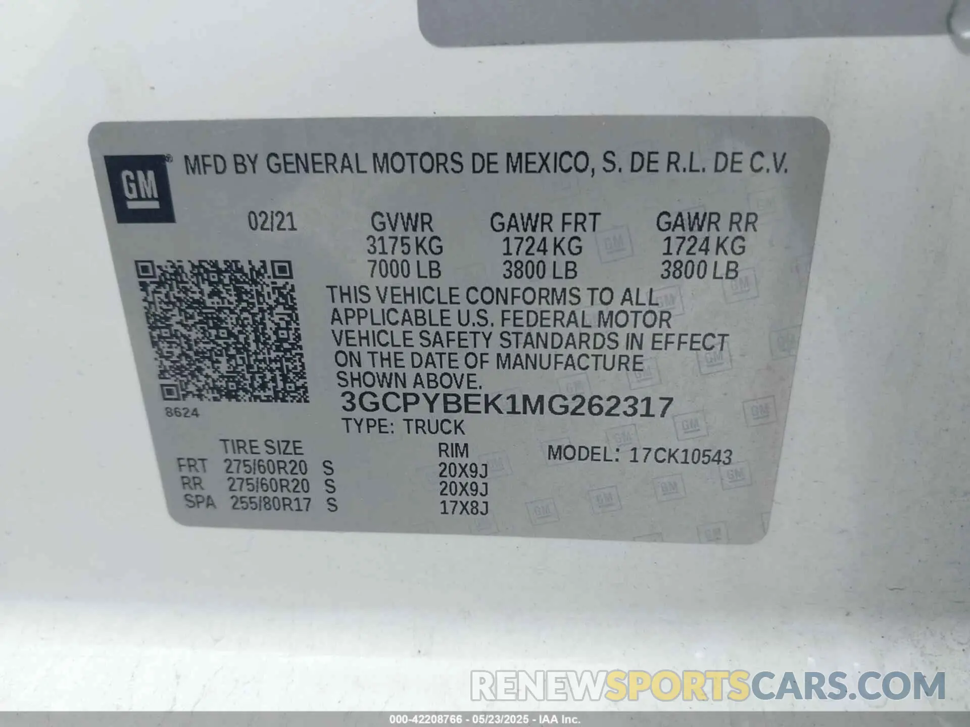 9 fotografías del automóvil dañado 3GCPYBEK1MG262317 CHEVROLET SILVERADO 1500 2021