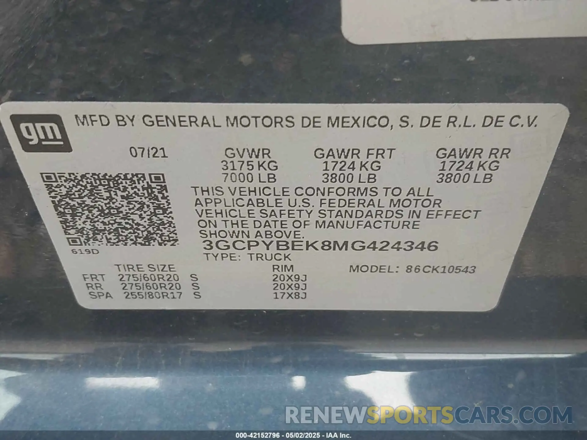 9 fotografías del automóvil dañado 3GCPYBEK8MG424346 CHEVROLET SILVERADO 1500 2021