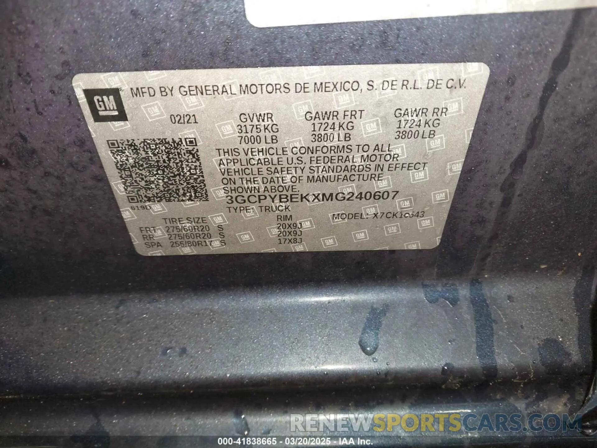 9 fotografías del automóvil dañado 3GCPYBEKXMG240607 CHEVROLET SILVERADO 1500 2021