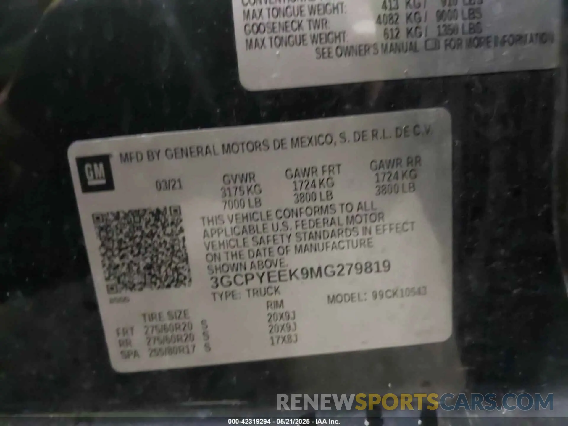 9 fotografías del automóvil dañado 3GCPYEEK9MG279819 CHEVROLET SILVERADO 1500 2021