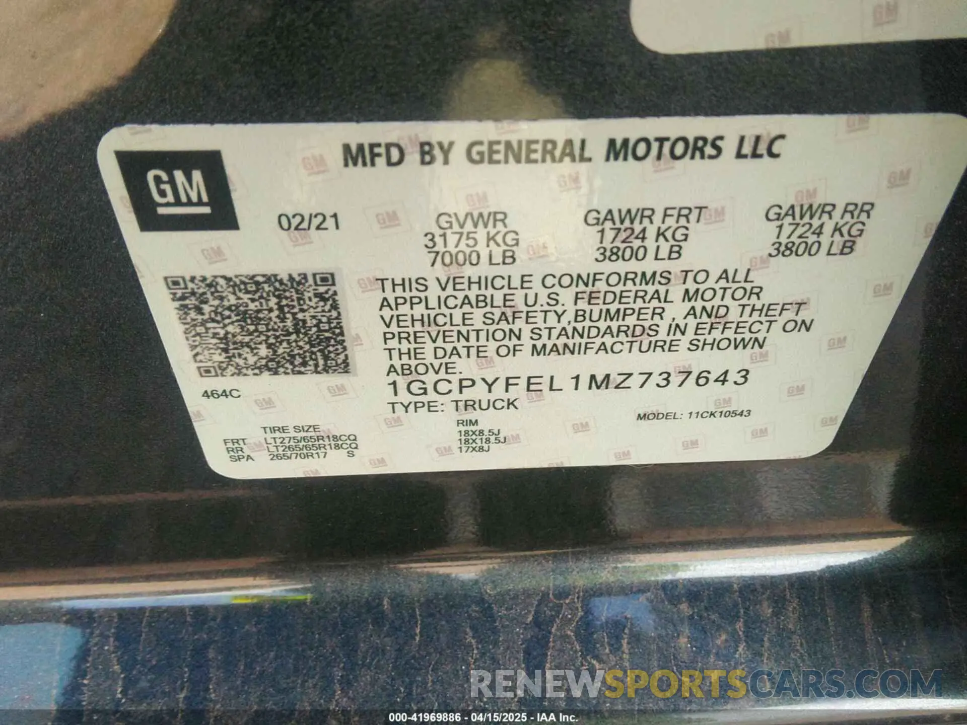 9 fotografías del automóvil dañado 3GCPYFED8MG123150 CHEVROLET SILVERADO 1500 2021