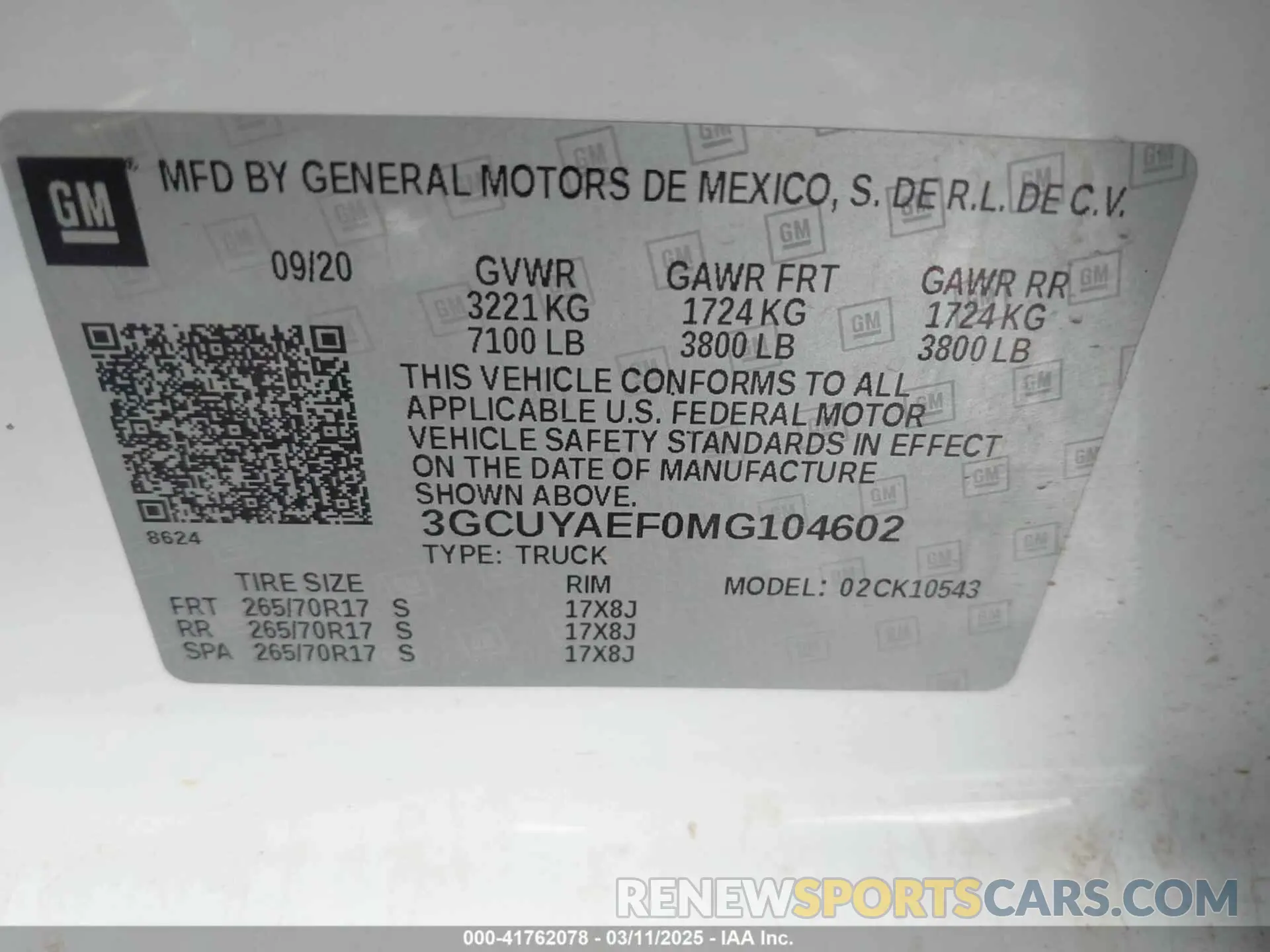 9 fotografías del automóvil dañado 3GCUYAEF0MG104602 CHEVROLET SILVERADO 1500 2021