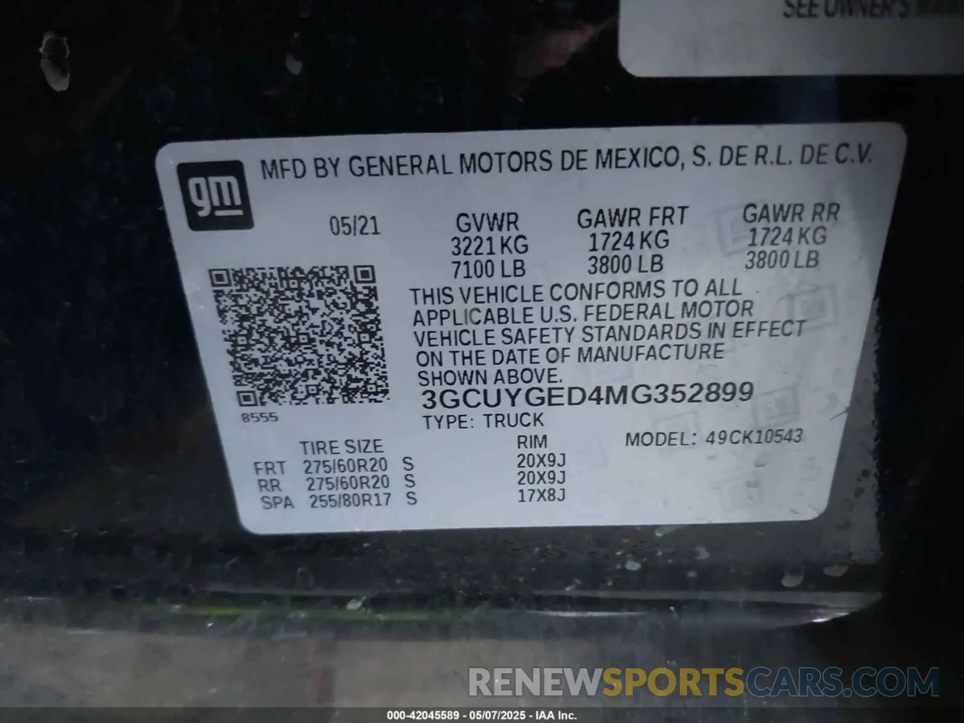 9 fotografías del automóvil dañado 3GCUYGED4MG352899 CHEVROLET SILVERADO 1500 2021
