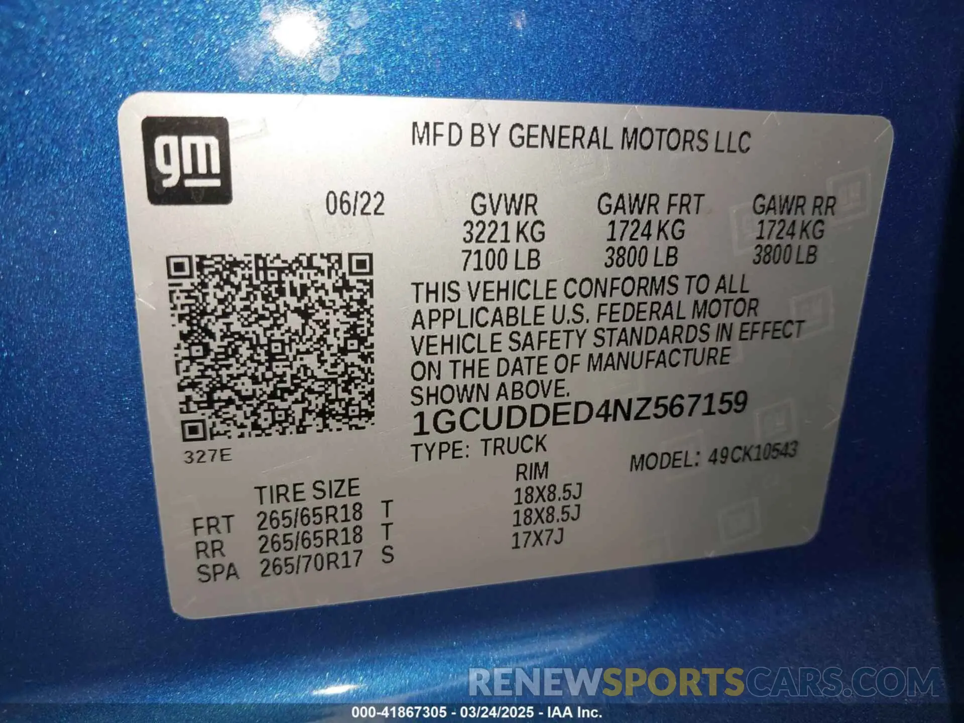 9 fotografías del automóvil dañado 1GCUDDED4NZ567159 CHEVROLET SILVERADO 1500 2022