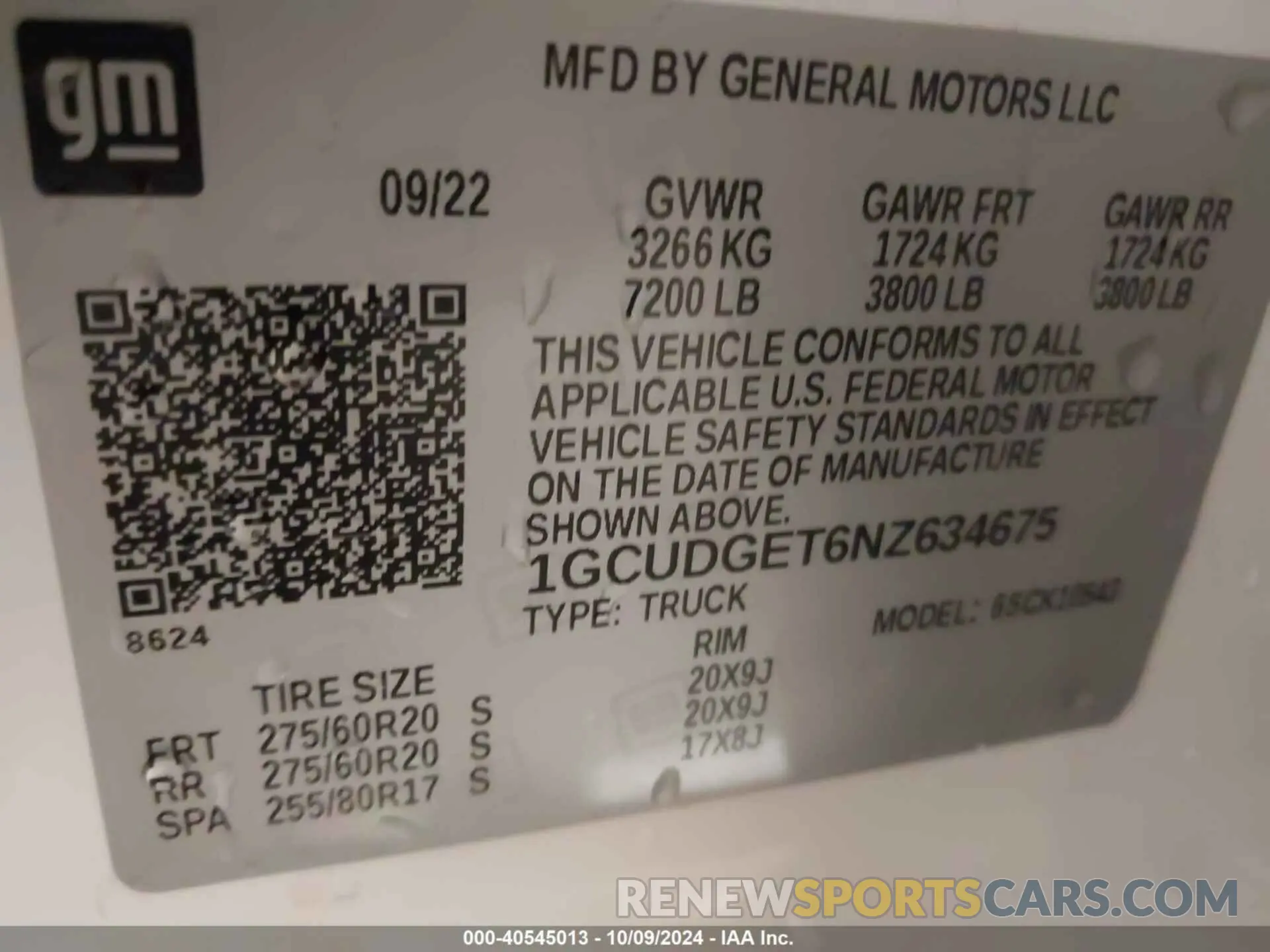 9 fotografías del automóvil dañado 1GCUDGET6NZ634675 CHEVROLET SILVERADO 1500 2022