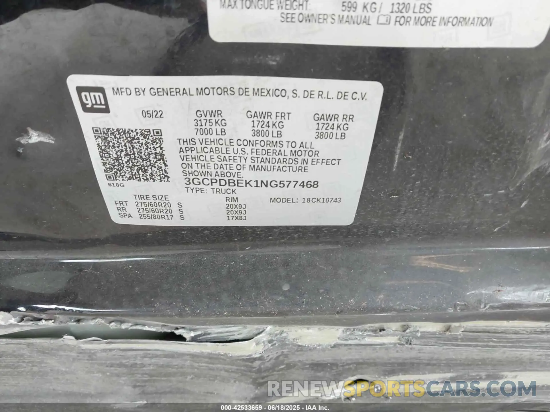9 fotografías del automóvil dañado 3GCPDBEK1NG577468 CHEVROLET SILVERADO 1500 2022