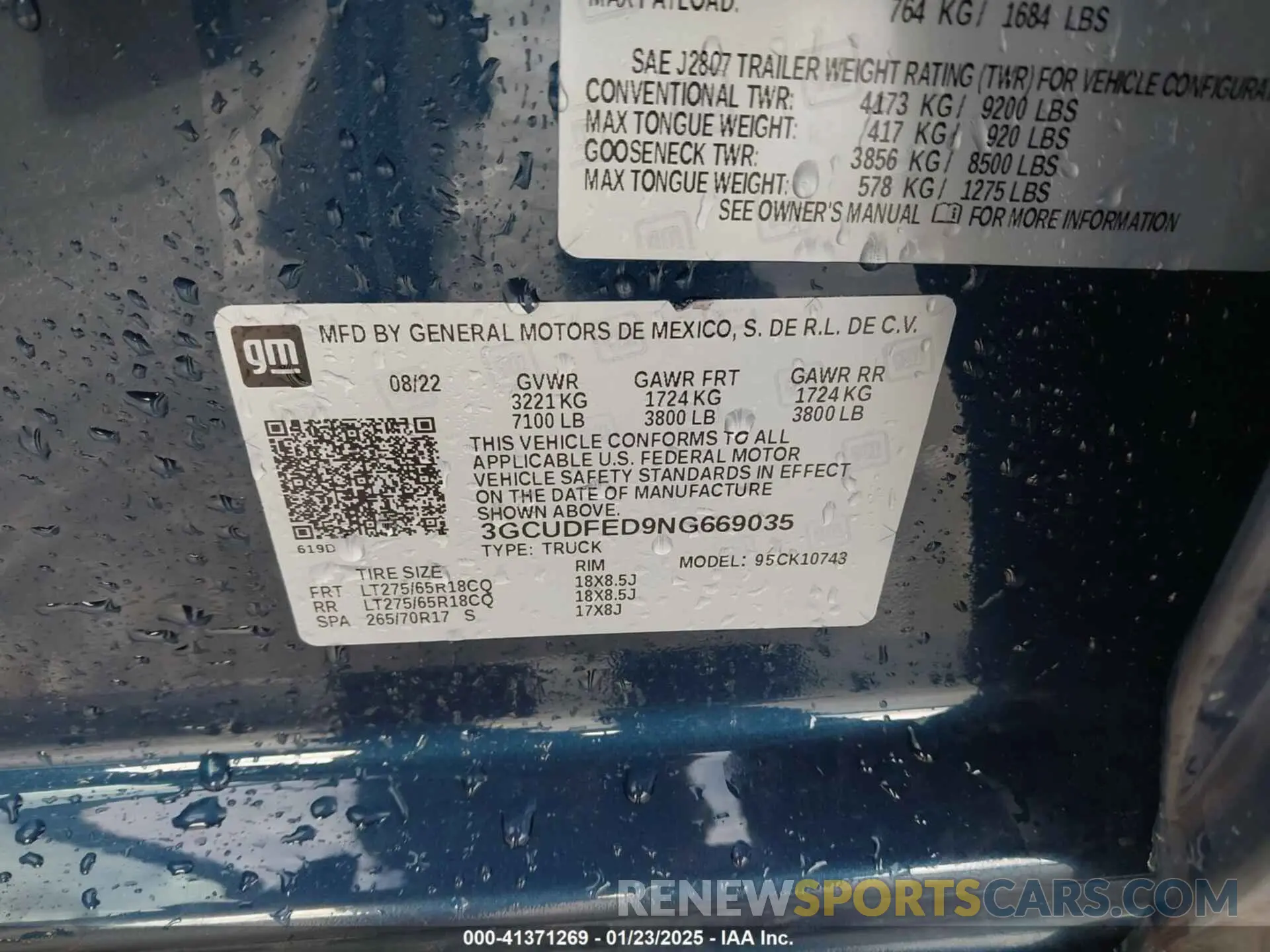 9 fotografías del automóvil dañado 3GCUDFED9NG669035 CHEVROLET SILVERADO 1500 2022