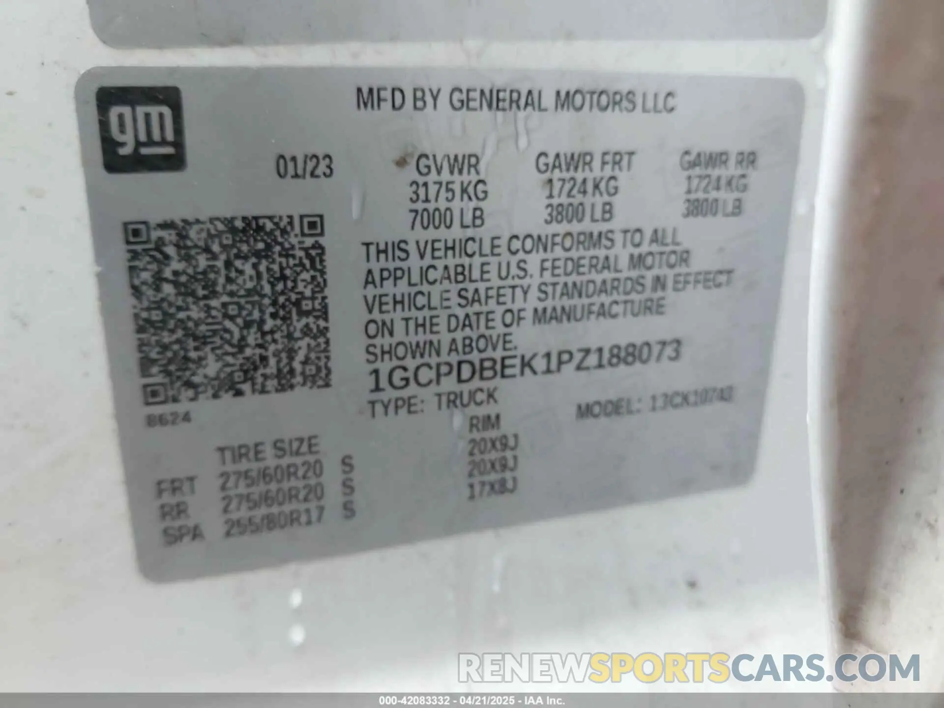 9 fotografías del automóvil dañado 1GCPDBEK1PZ188073 CHEVROLET SILVERADO 1500 2023