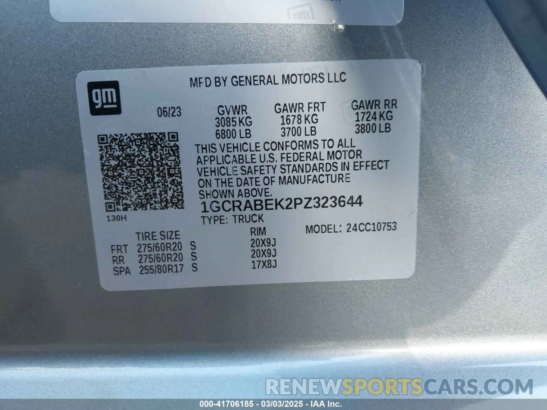 9 fotografías del automóvil dañado 1GCRABEK2PZ323644 CHEVROLET SILVERADO 1500 2023