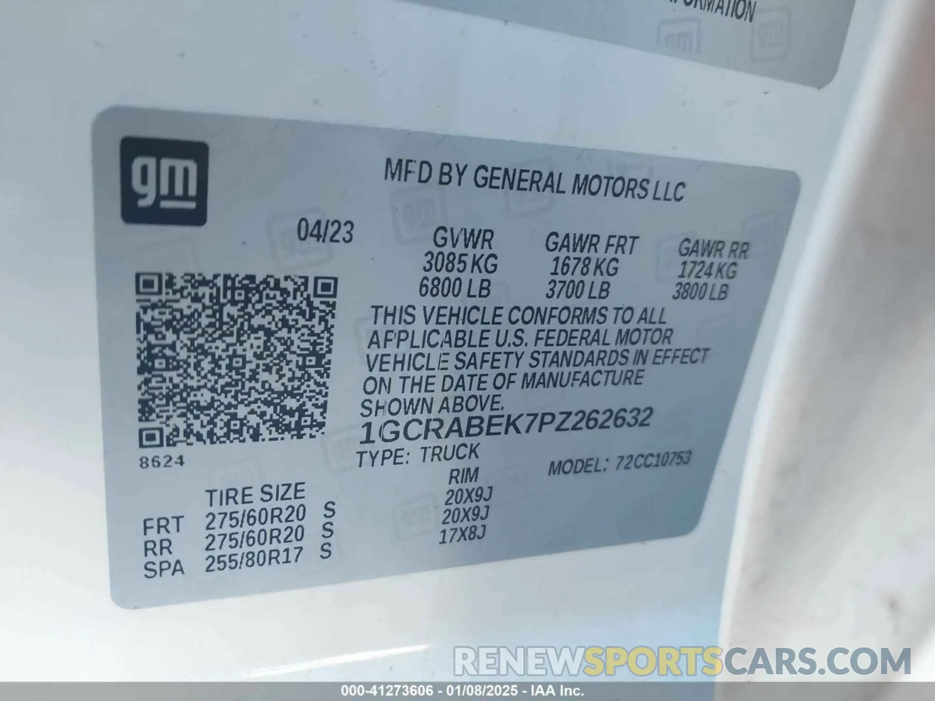 9 fotografías del automóvil dañado 1GCRABEK7PZ262632 CHEVROLET SILVERADO 1500 2023