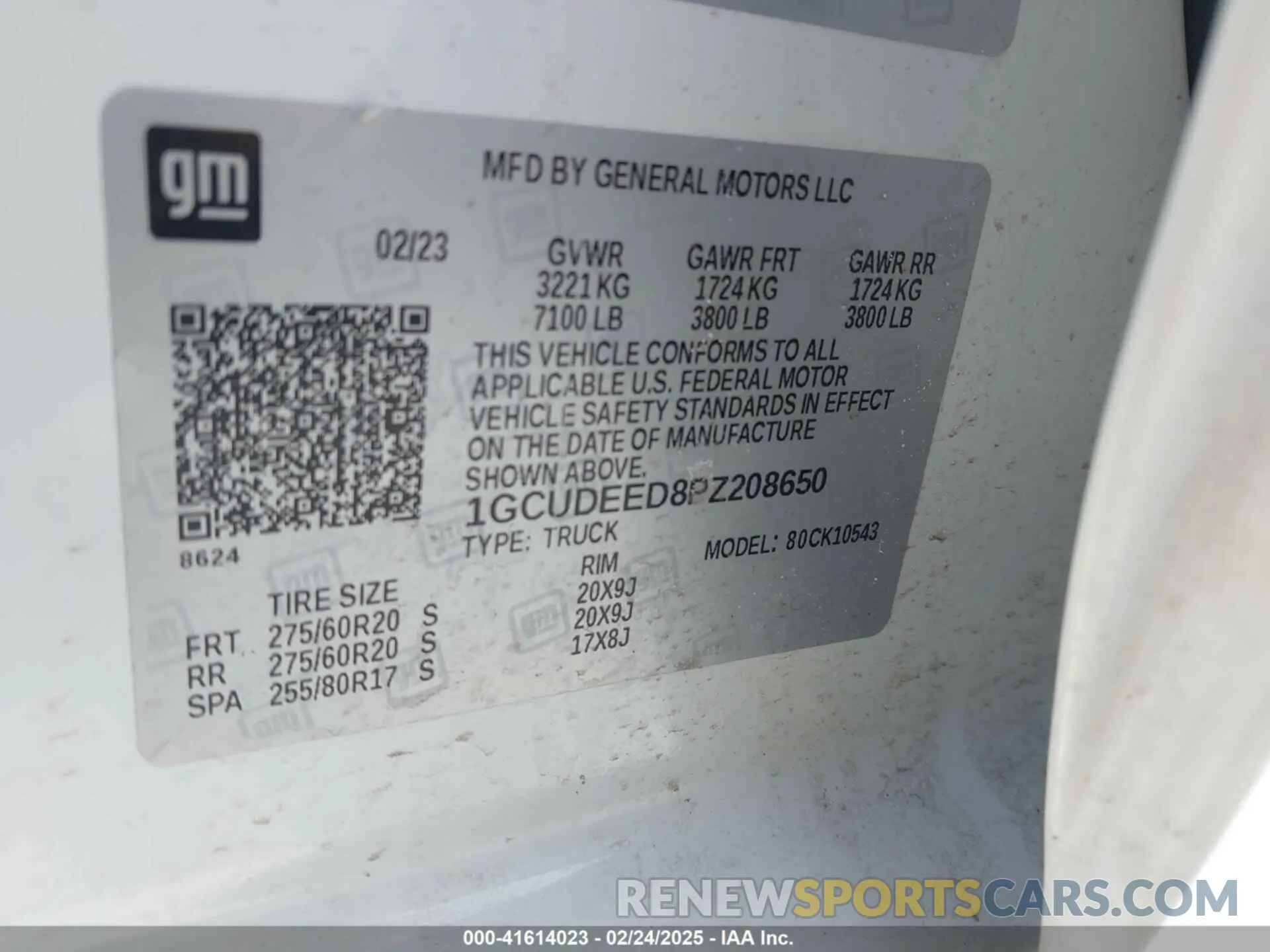 9 fotografías del automóvil dañado 1GCUDEED8PZ208650 CHEVROLET SILVERADO 1500 2023