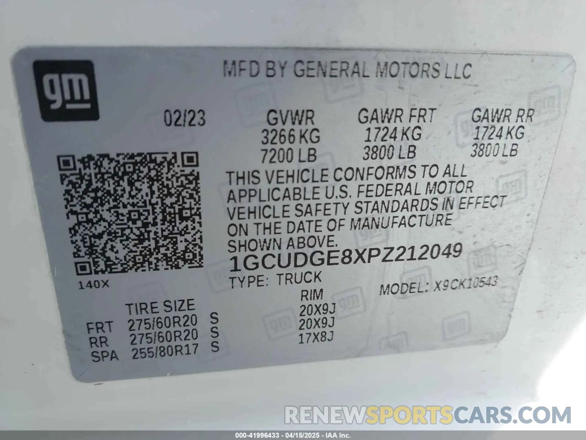 9 fotografías del automóvil dañado 1GCUDGE8XPZ212049 CHEVROLET SILVERADO 1500 2023