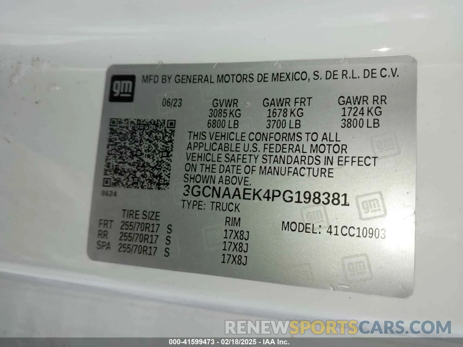 9 fotografías del automóvil dañado 3GCNAAEK4PG198381 CHEVROLET SILVERADO 1500 2023
