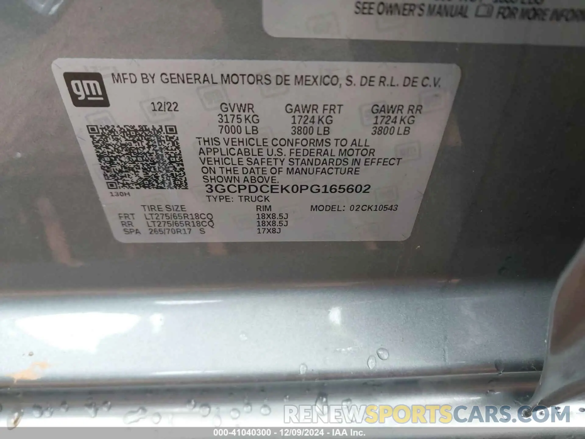 9 fotografías del automóvil dañado 3GCPDCEK0PG165602 CHEVROLET SILVERADO 1500 2023