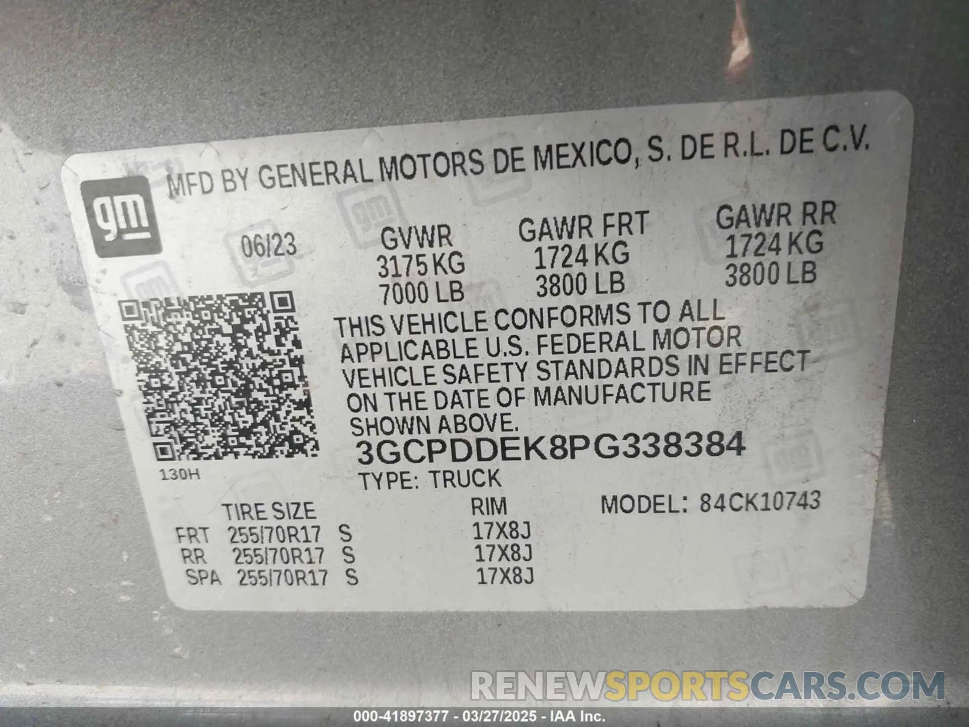 9 fotografías del automóvil dañado 3GCPDDEK8PG338384 CHEVROLET SILVERADO 1500 2023