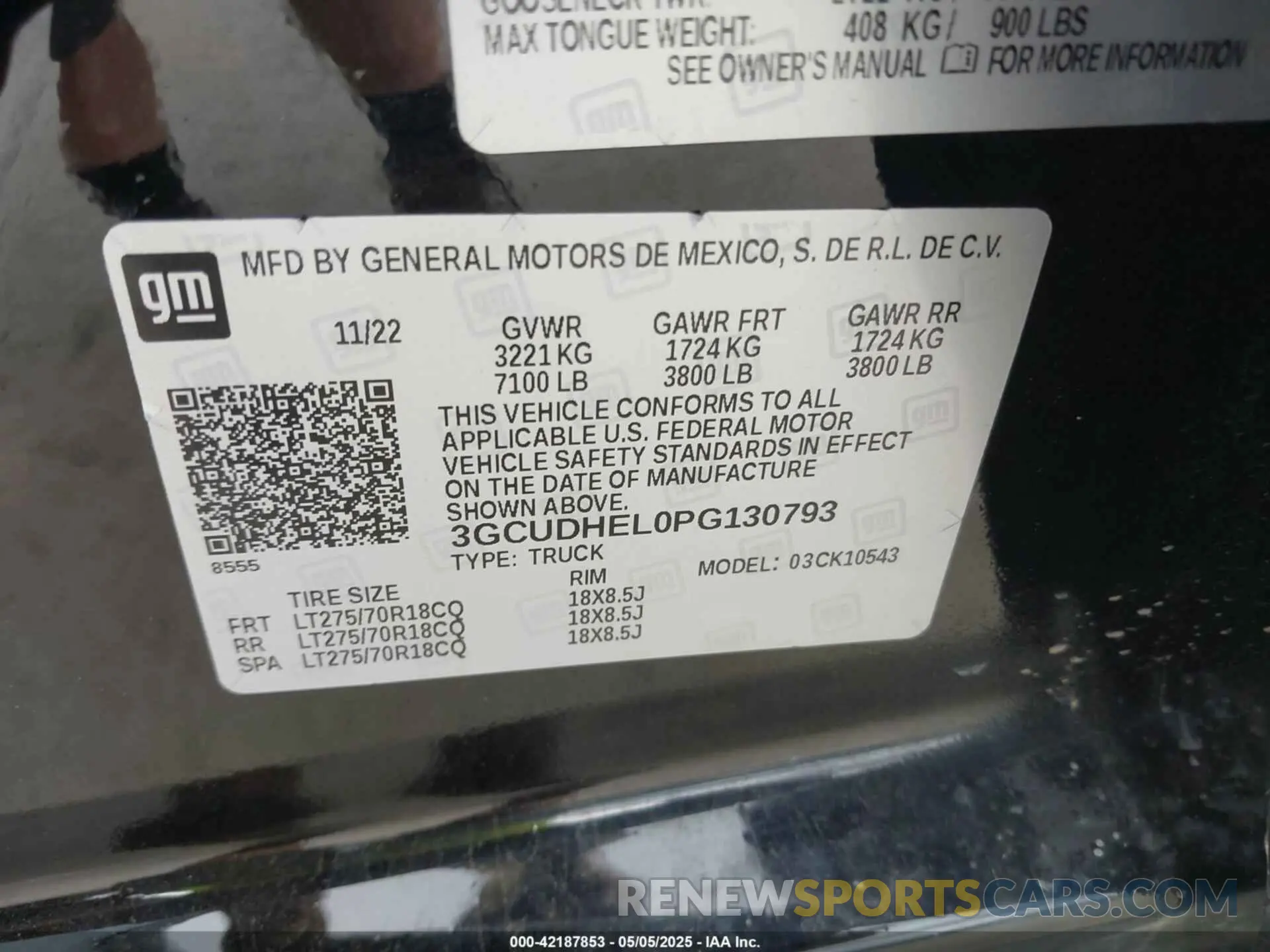 9 fotografías del automóvil dañado 3GCUDHEL0PG130793 CHEVROLET SILVERADO 1500 2023