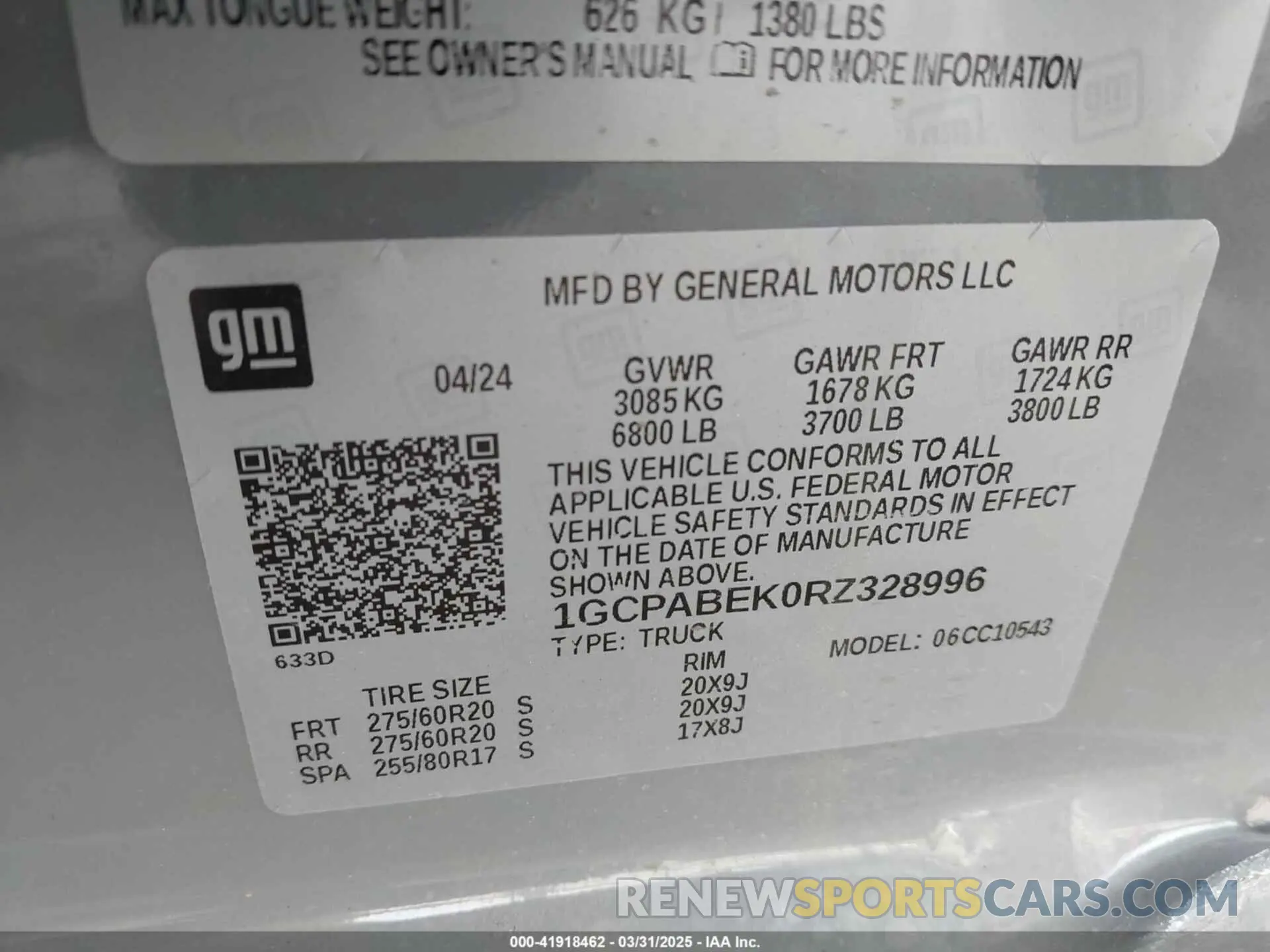 9 fotografías del automóvil dañado 1GCPABEK0RZ328996 CHEVROLET SILVERADO 1500 2024
