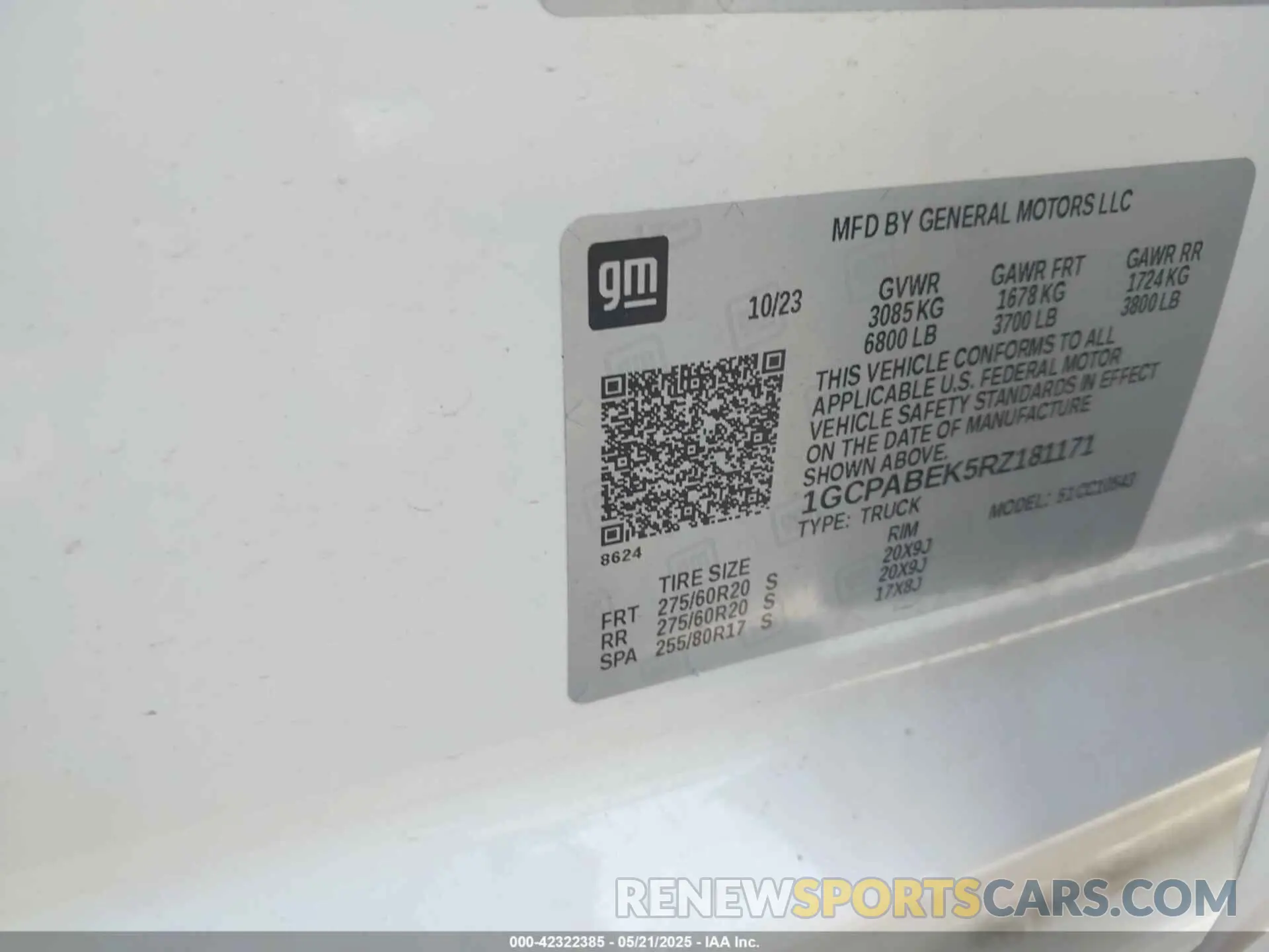 9 fotografías del automóvil dañado 1GCPABEK5RZ181171 CHEVROLET SILVERADO 1500 2024