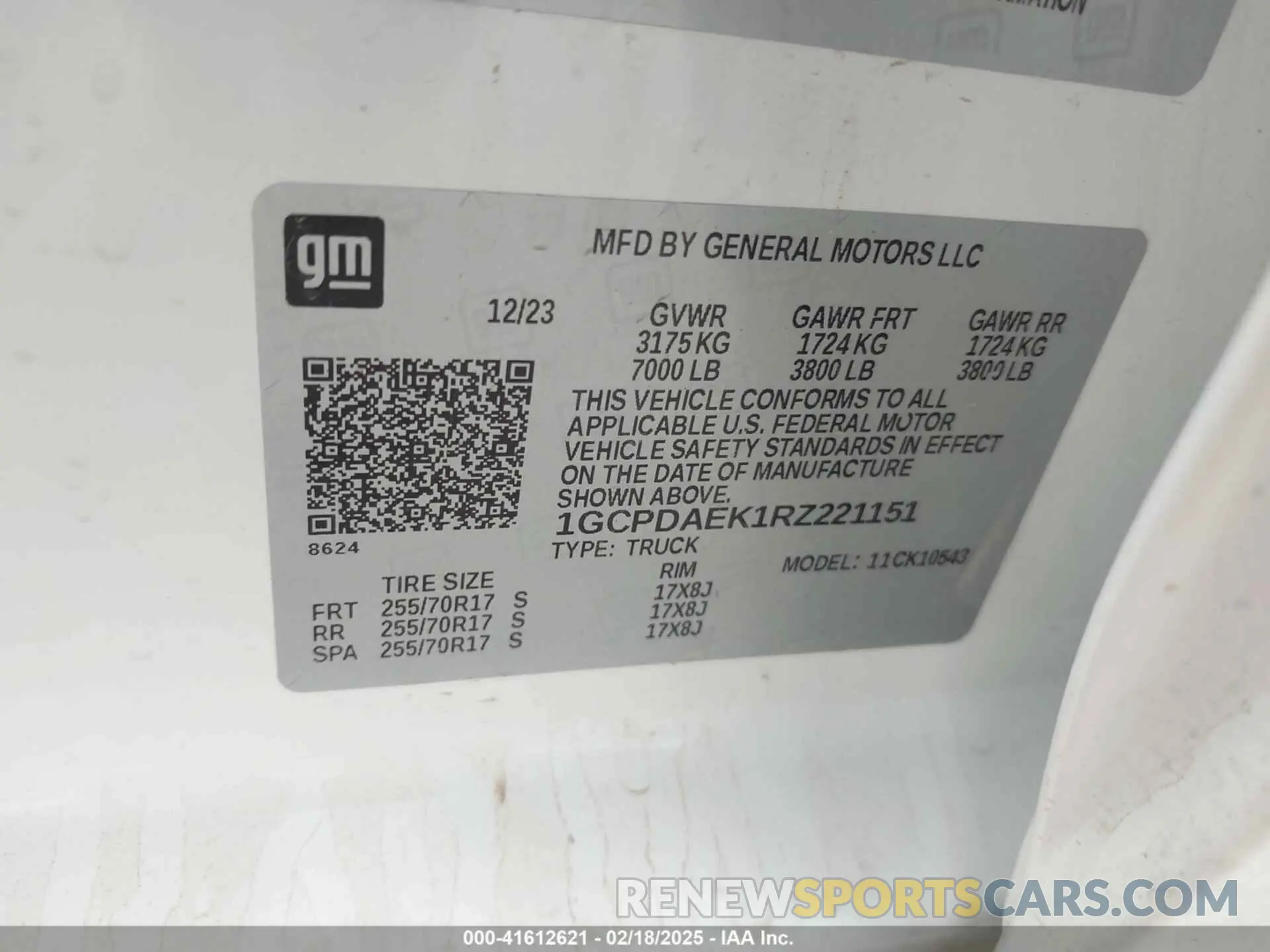9 fotografías del automóvil dañado 1GCPDAEK1RZ221151 CHEVROLET SILVERADO 1500 2024