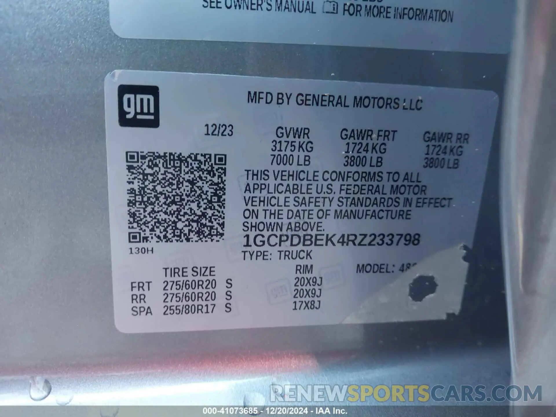 9 fotografías del automóvil dañado 1GCPDBEK4RZ233798 CHEVROLET SILVERADO 1500 2024