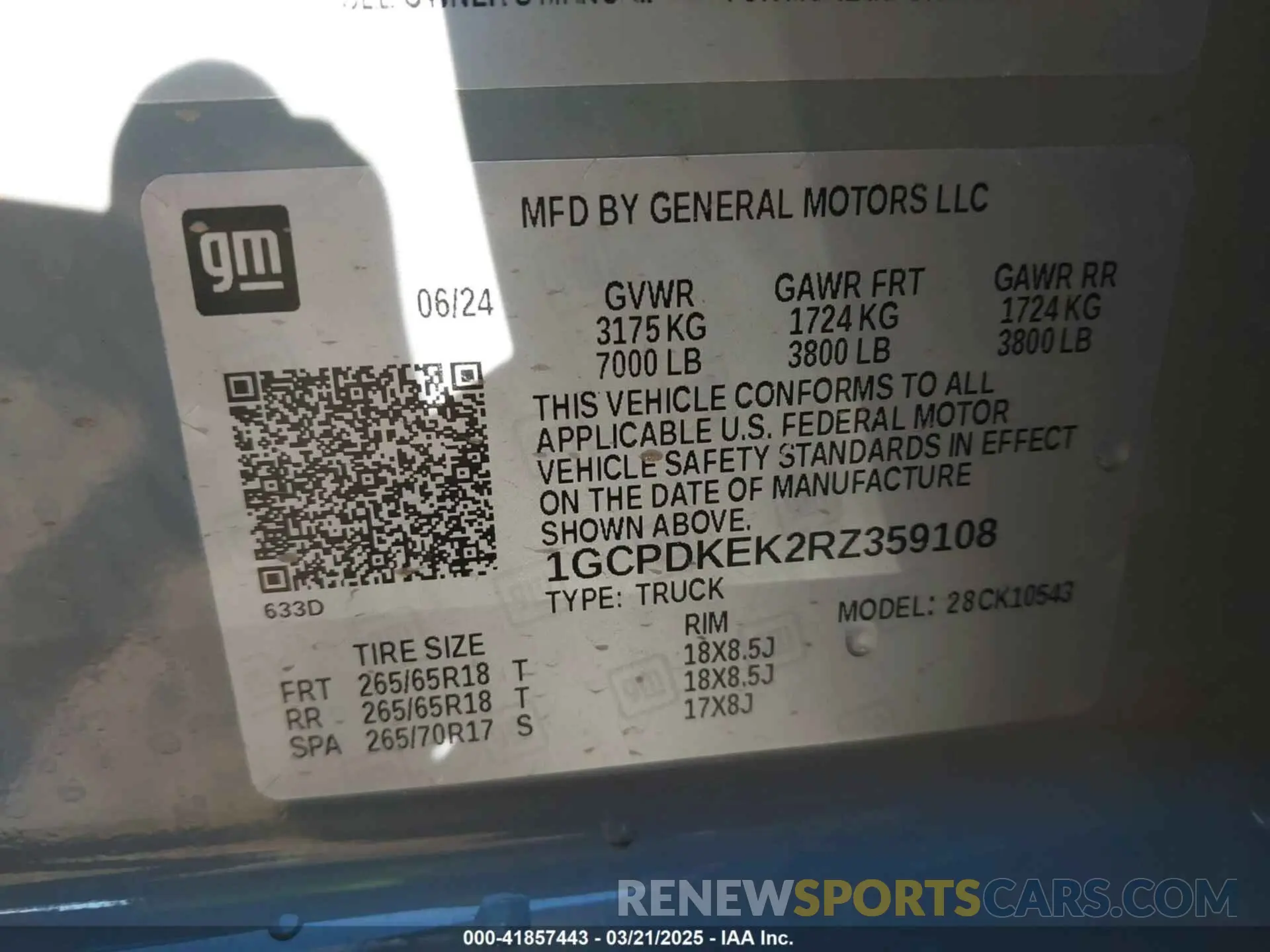 9 fotografías del automóvil dañado 1GCPDKEK2RZ359108 CHEVROLET SILVERADO 1500 2024