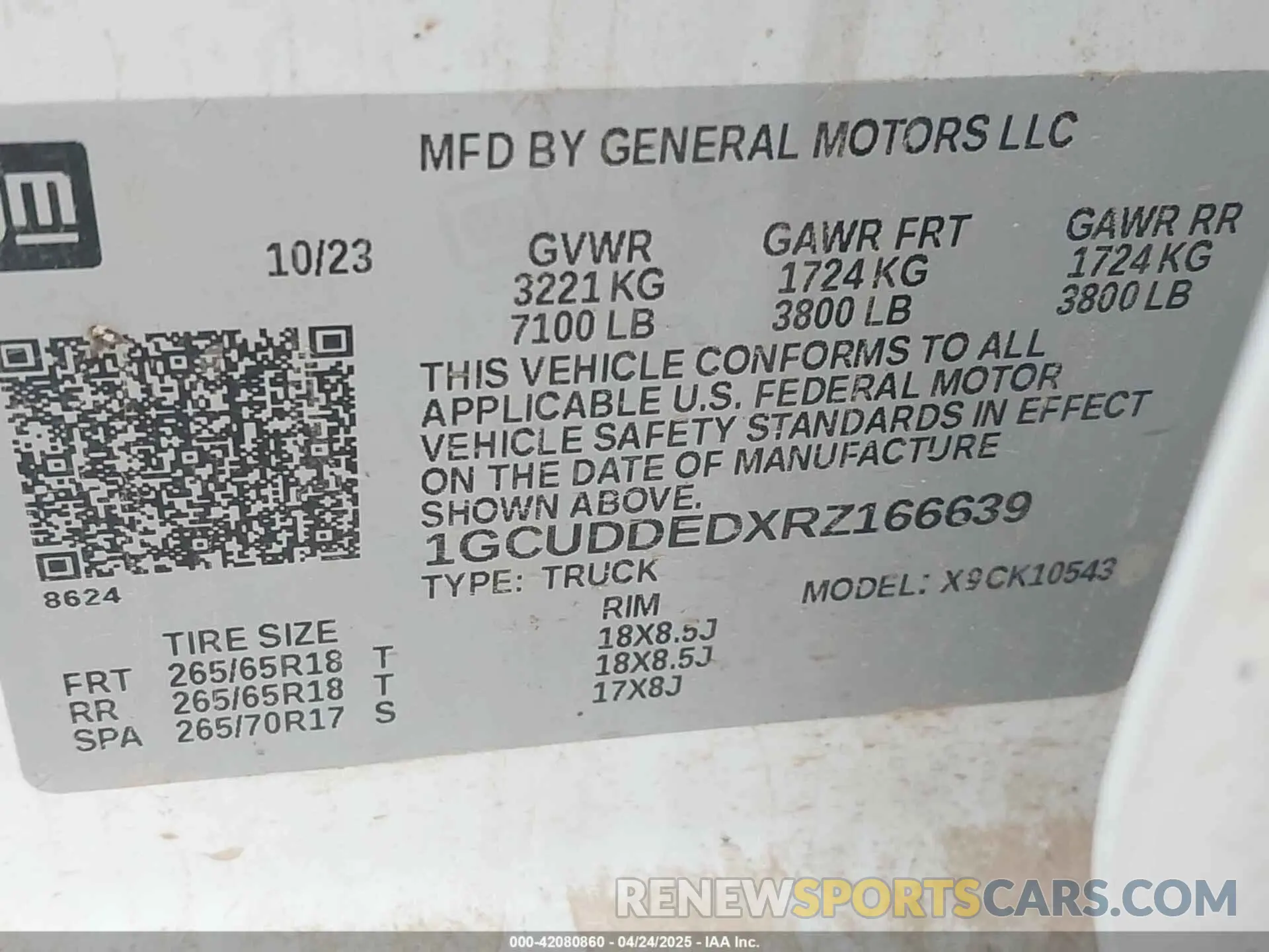 9 fotografías del automóvil dañado 1GCUDDEDXRZ166639 CHEVROLET SILVERADO 1500 2024