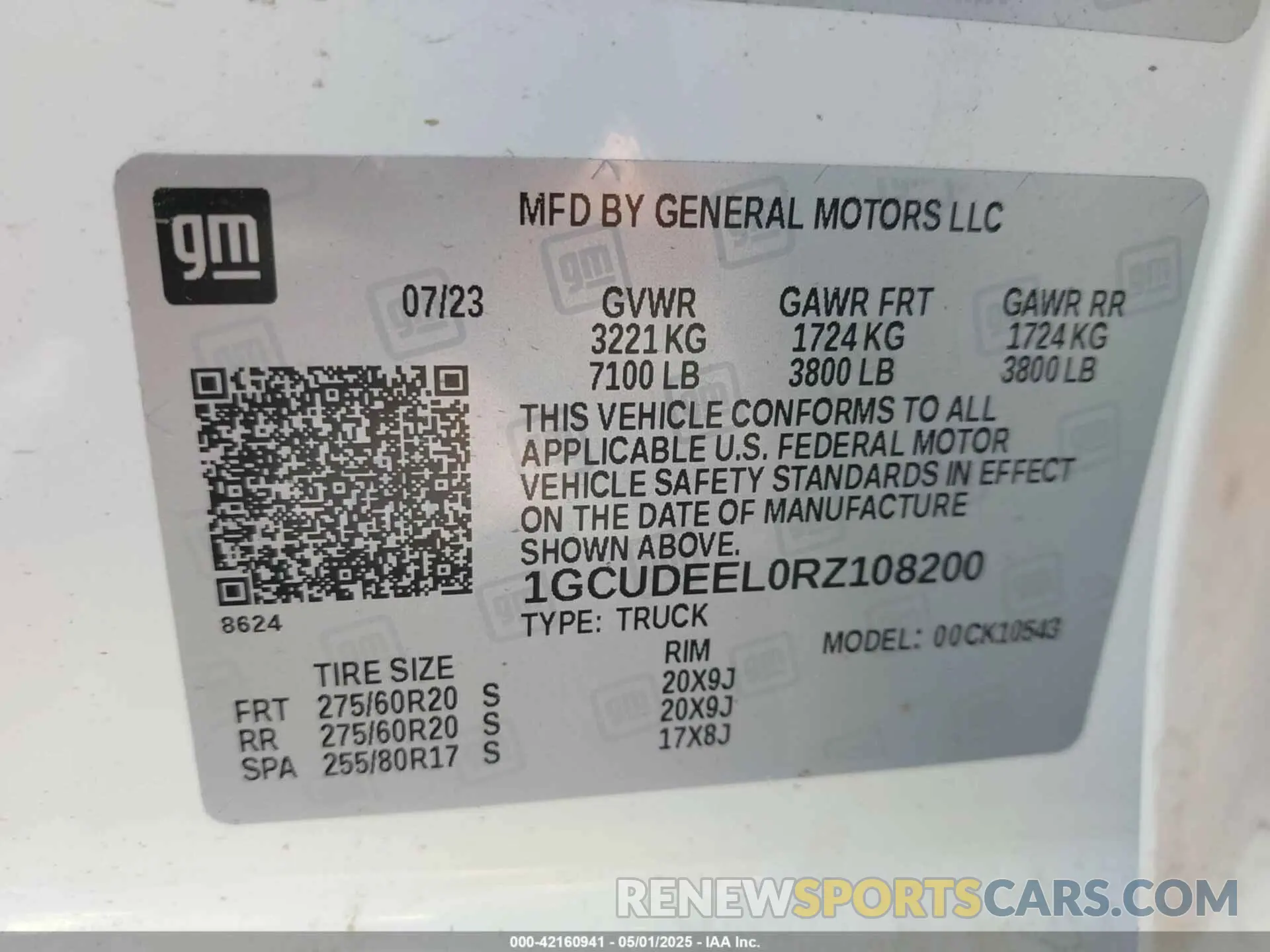 9 fotografías del automóvil dañado 1GCUDEEL0RZ108200 CHEVROLET SILVERADO 1500 2024