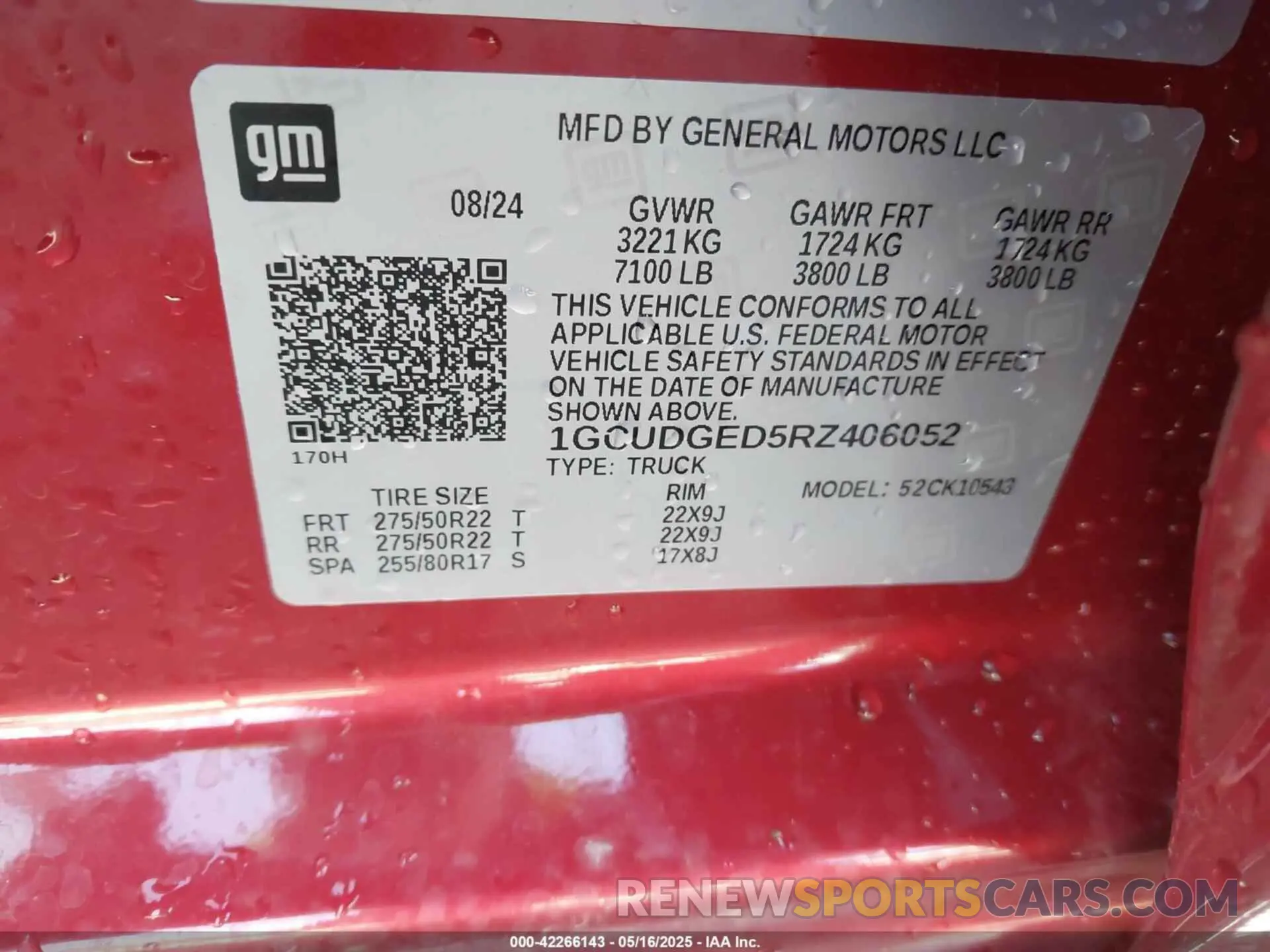 9 fotografías del automóvil dañado 1GCUDGED5RZ406052 CHEVROLET SILVERADO 1500 2024
