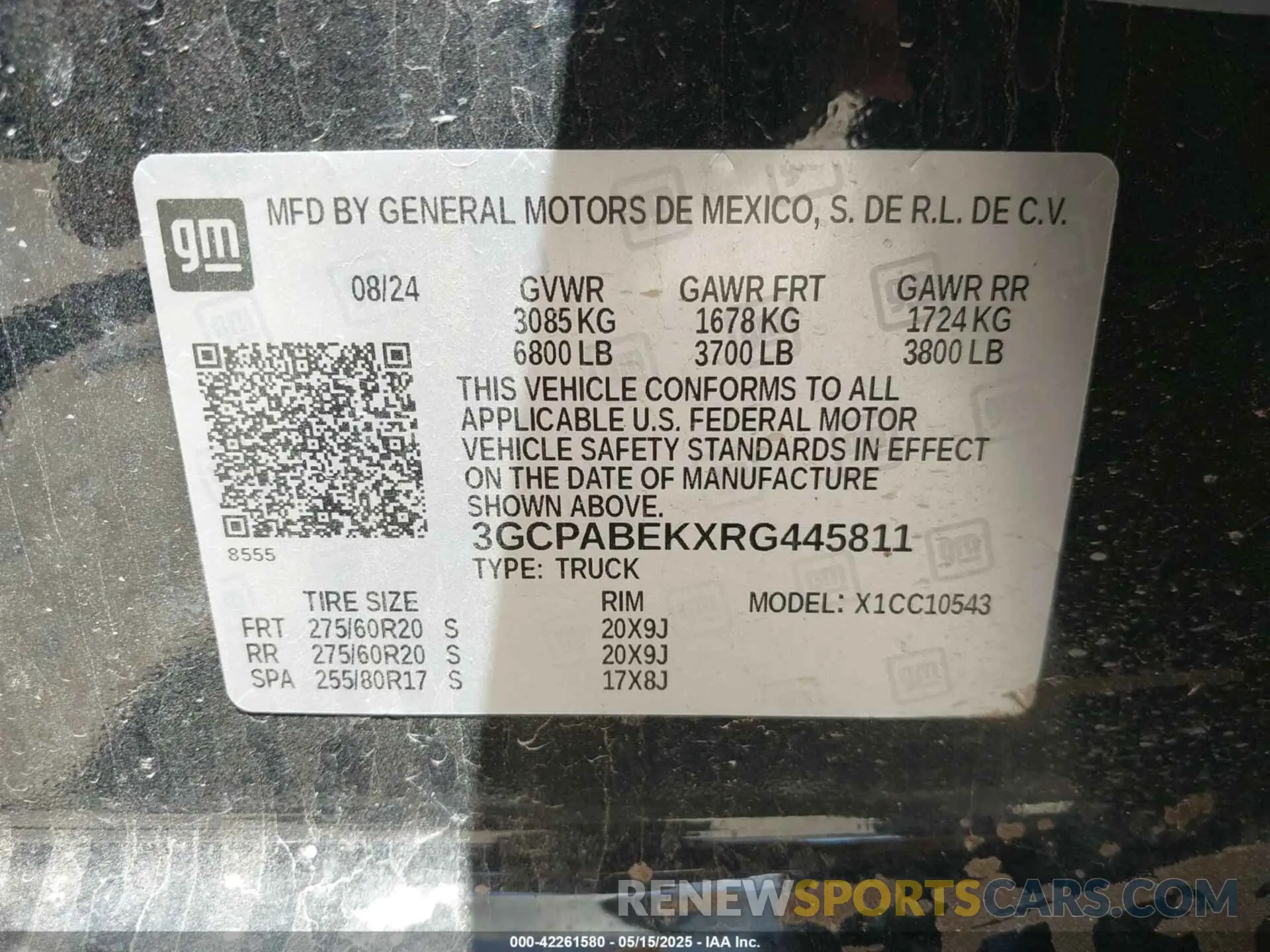 9 fotografías del automóvil dañado 3GCPABEKXRG445811 CHEVROLET SILVERADO 1500 2024