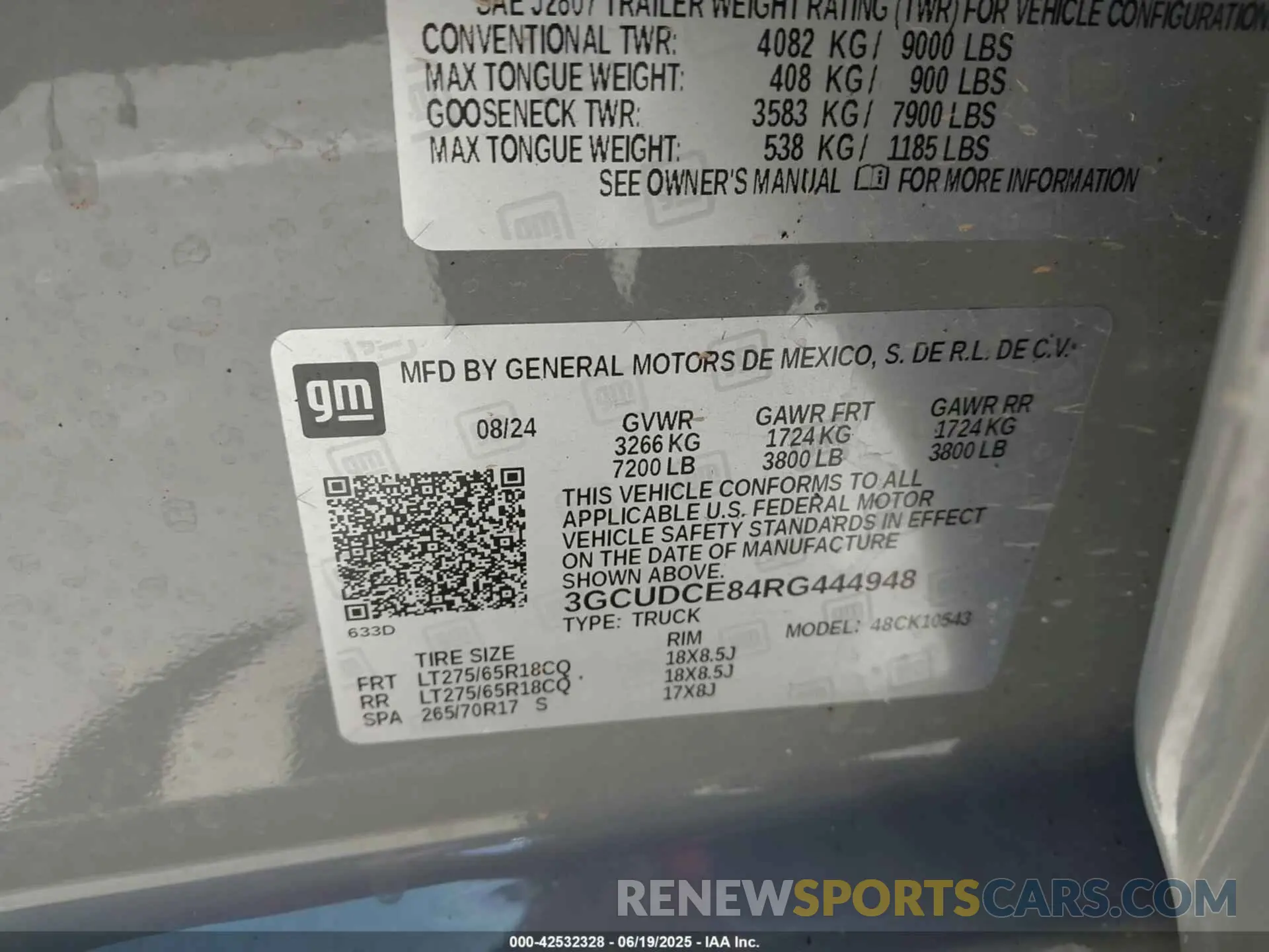 9 fotografías del automóvil dañado 3GCUDCE84RG444948 CHEVROLET SILVERADO 1500 2024