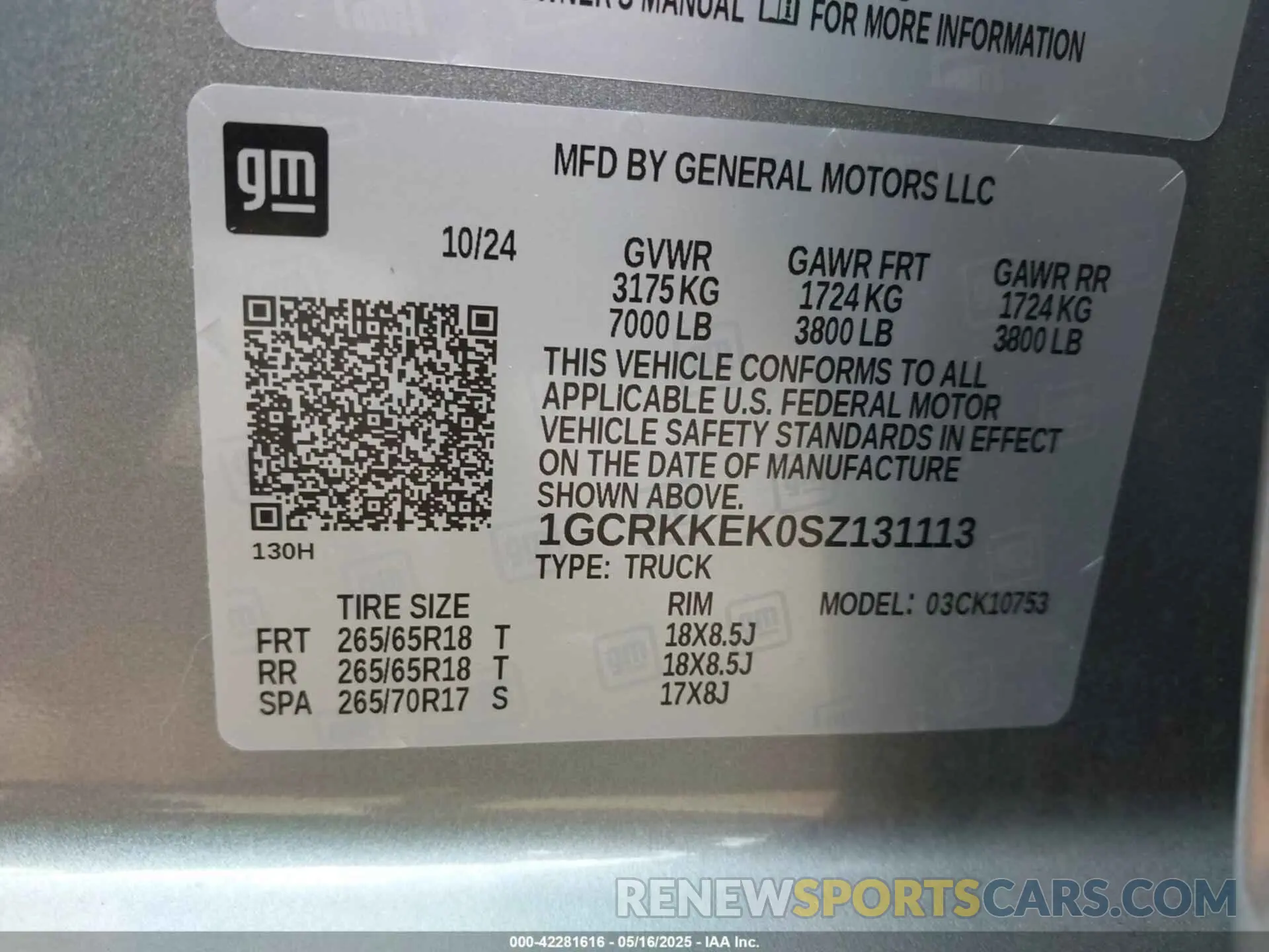 9 fotografías del automóvil dañado 1GCRKKEK0SZ131113 CHEVROLET SILVERADO 1500 2025