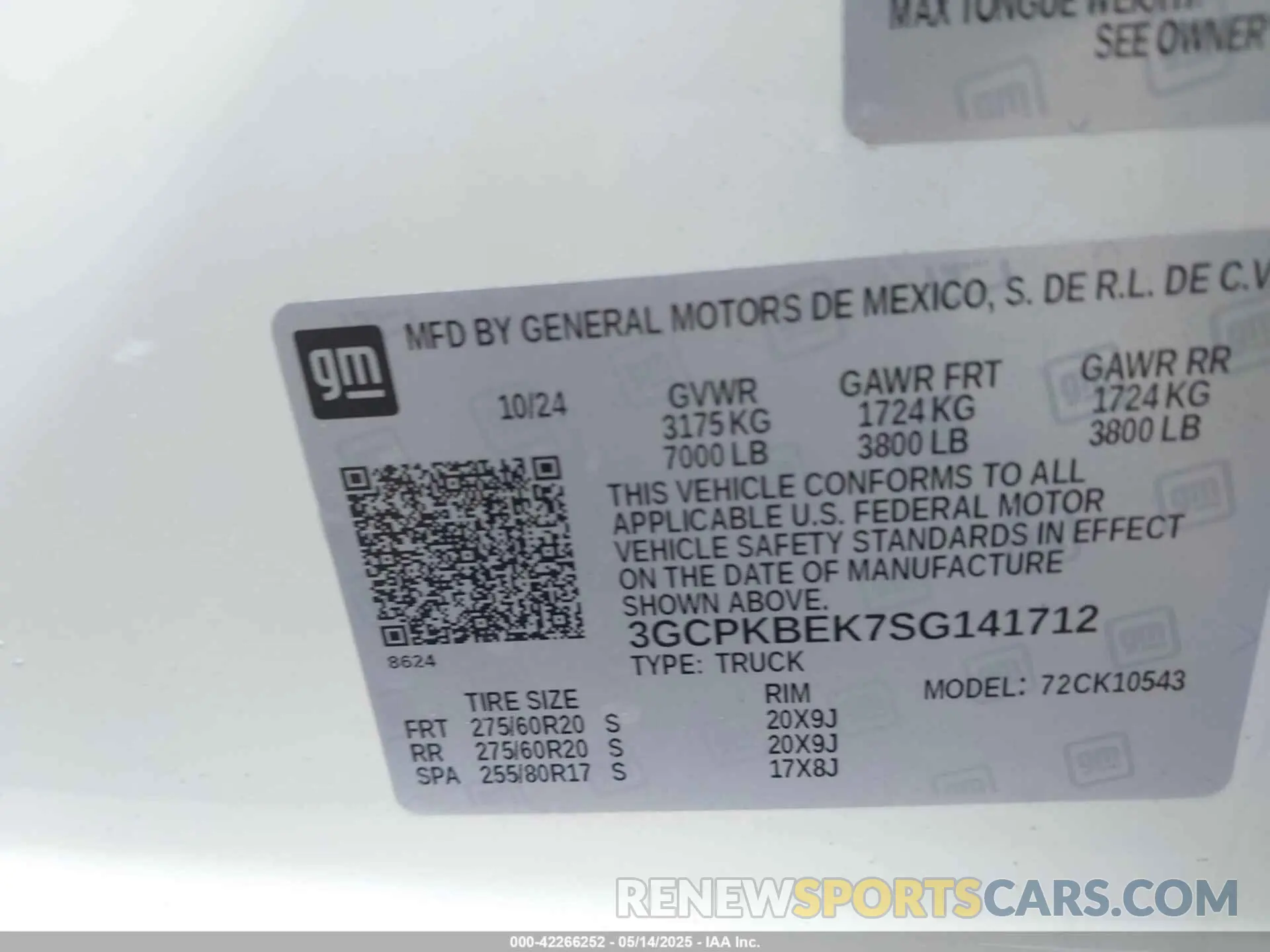 9 fotografías del automóvil dañado 3GCPKBEK7SG141712 CHEVROLET SILVERADO 1500 2025