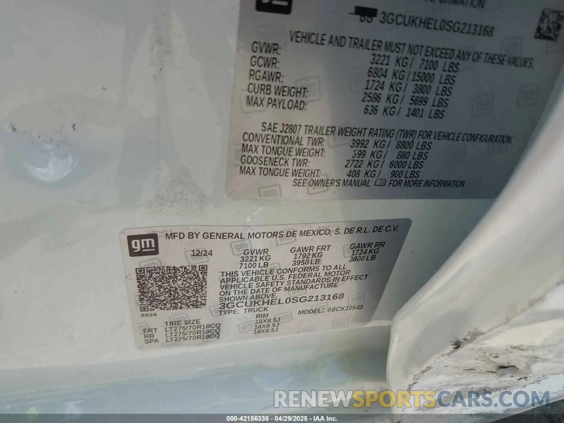 9 fotografías del automóvil dañado 3GCUKHEL0SG213168 CHEVROLET SILVERADO 1500 2025