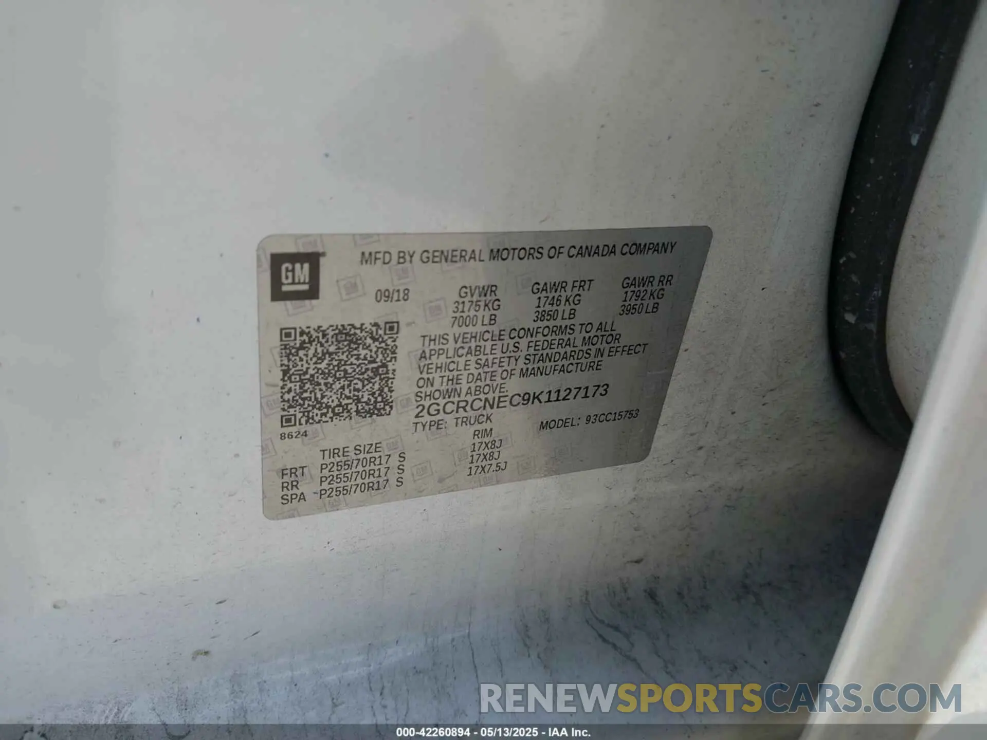 9 fotografías del automóvil dañado 2GCRCNEC9K1127173 CHEVROLET SILVERADO 1500 LD 2019
