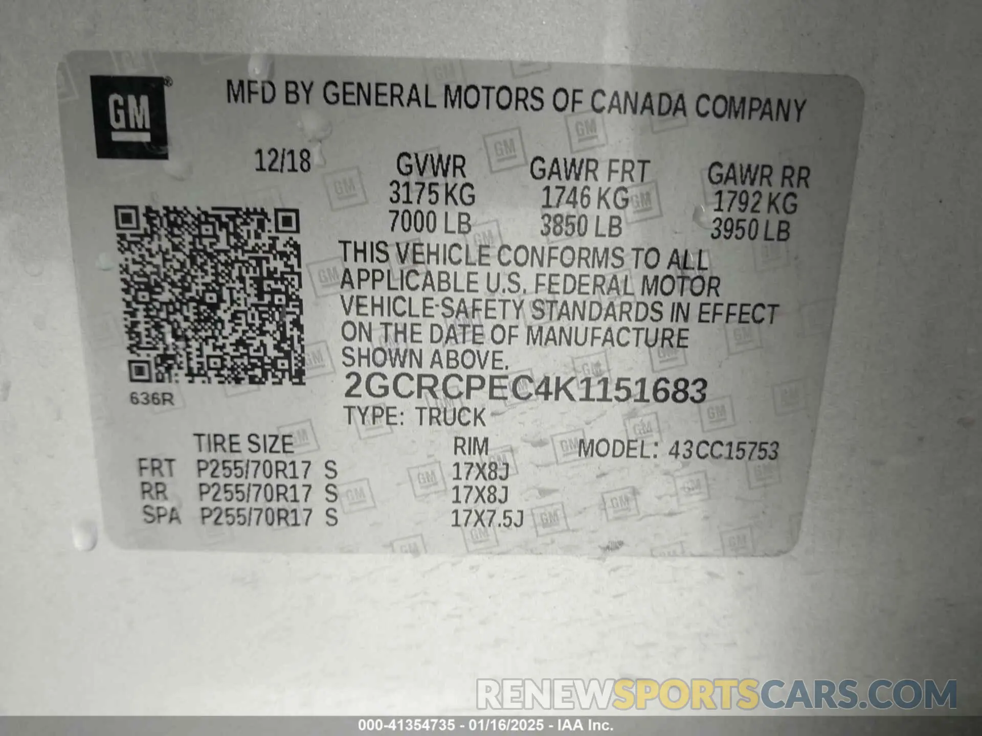 9 fotografías del automóvil dañado 2GCRCPEC4K1151683 CHEVROLET SILVERADO 1500 LD 2019