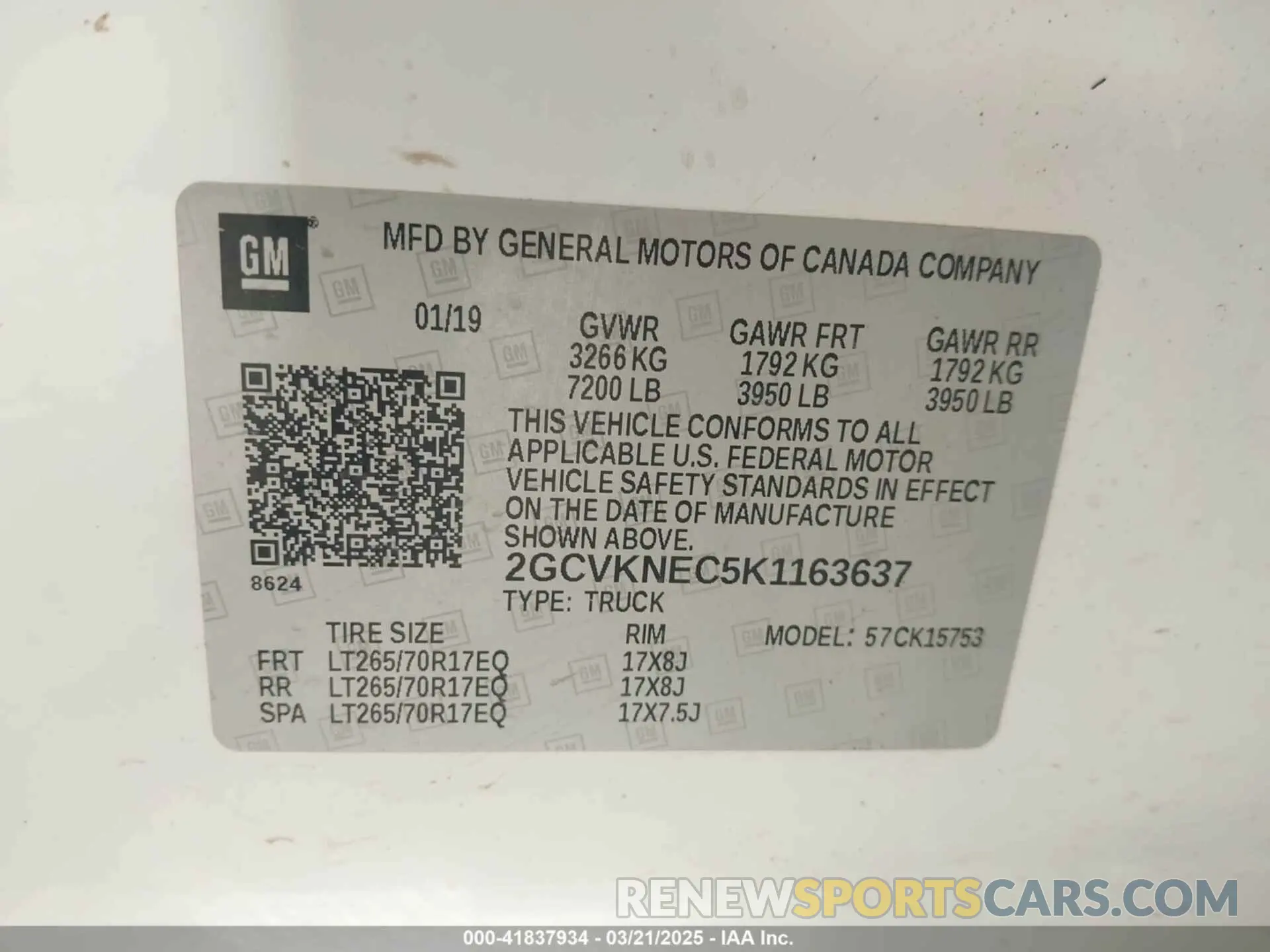 9 fotografías del automóvil dañado 2GCVKNEC5K1163637 CHEVROLET SILVERADO 1500 LD 2019