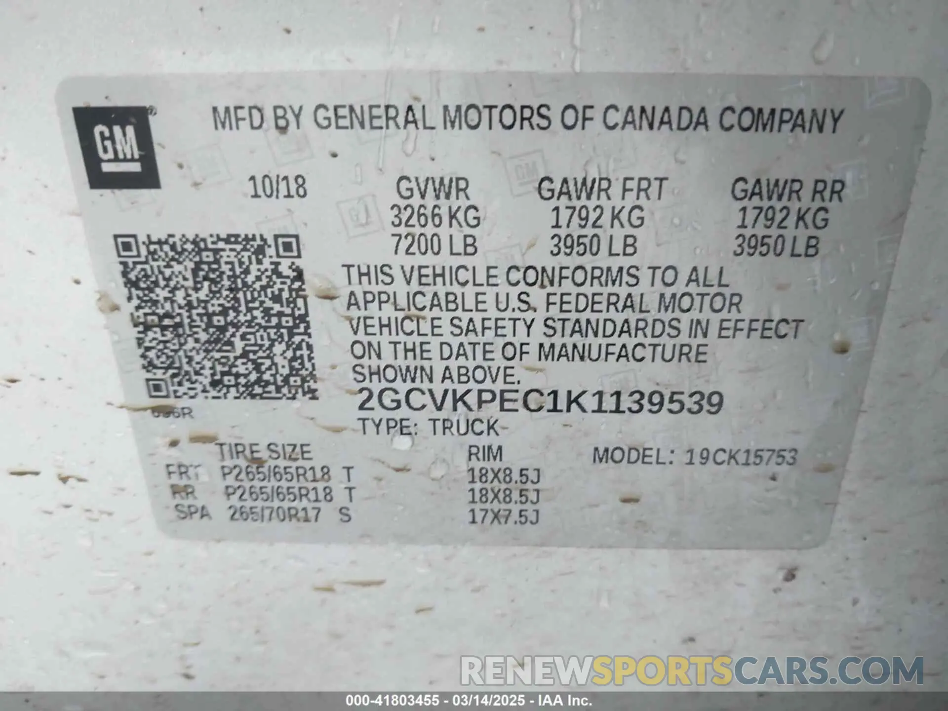 9 fotografías del automóvil dañado 2GCVKPEC1K1139539 CHEVROLET SILVERADO 1500 LD 2019