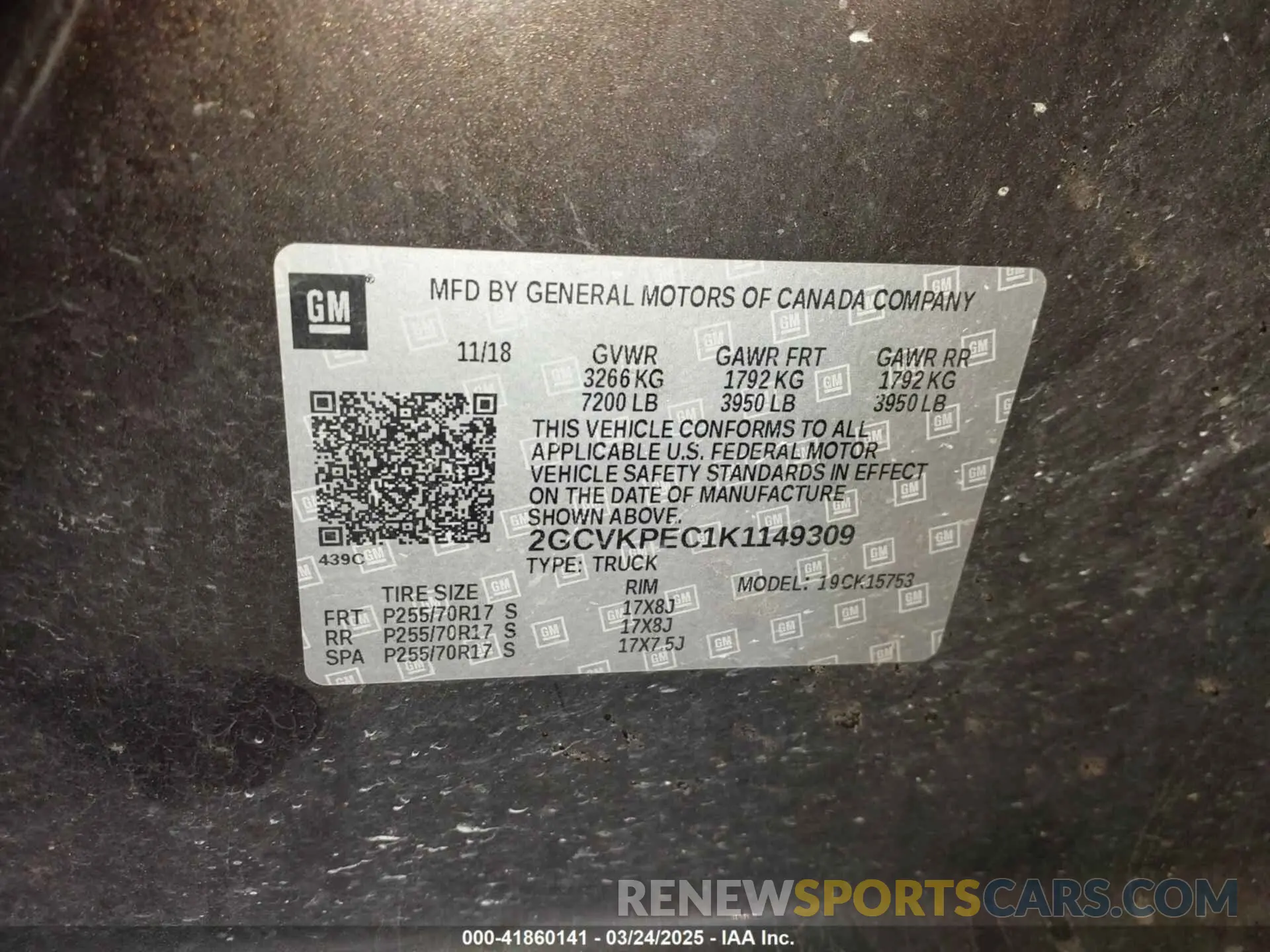 9 fotografías del automóvil dañado 2GCVKPEC1K1149309 CHEVROLET SILVERADO 1500 LD 2019