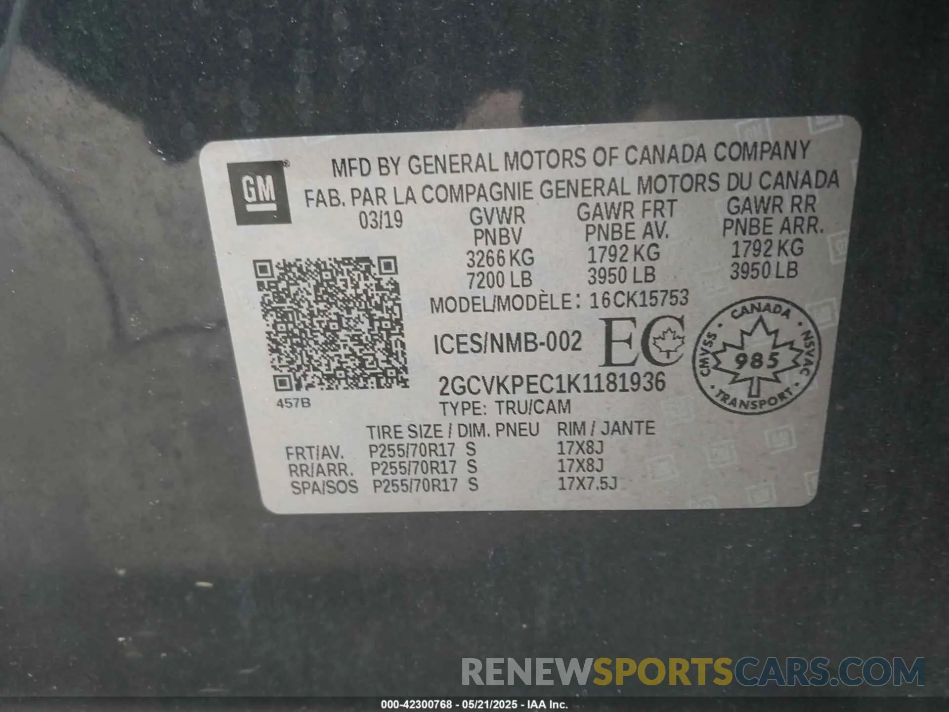 9 fotografías del automóvil dañado 2GCVKPEC1K1181936 CHEVROLET SILVERADO 1500 LD 2019