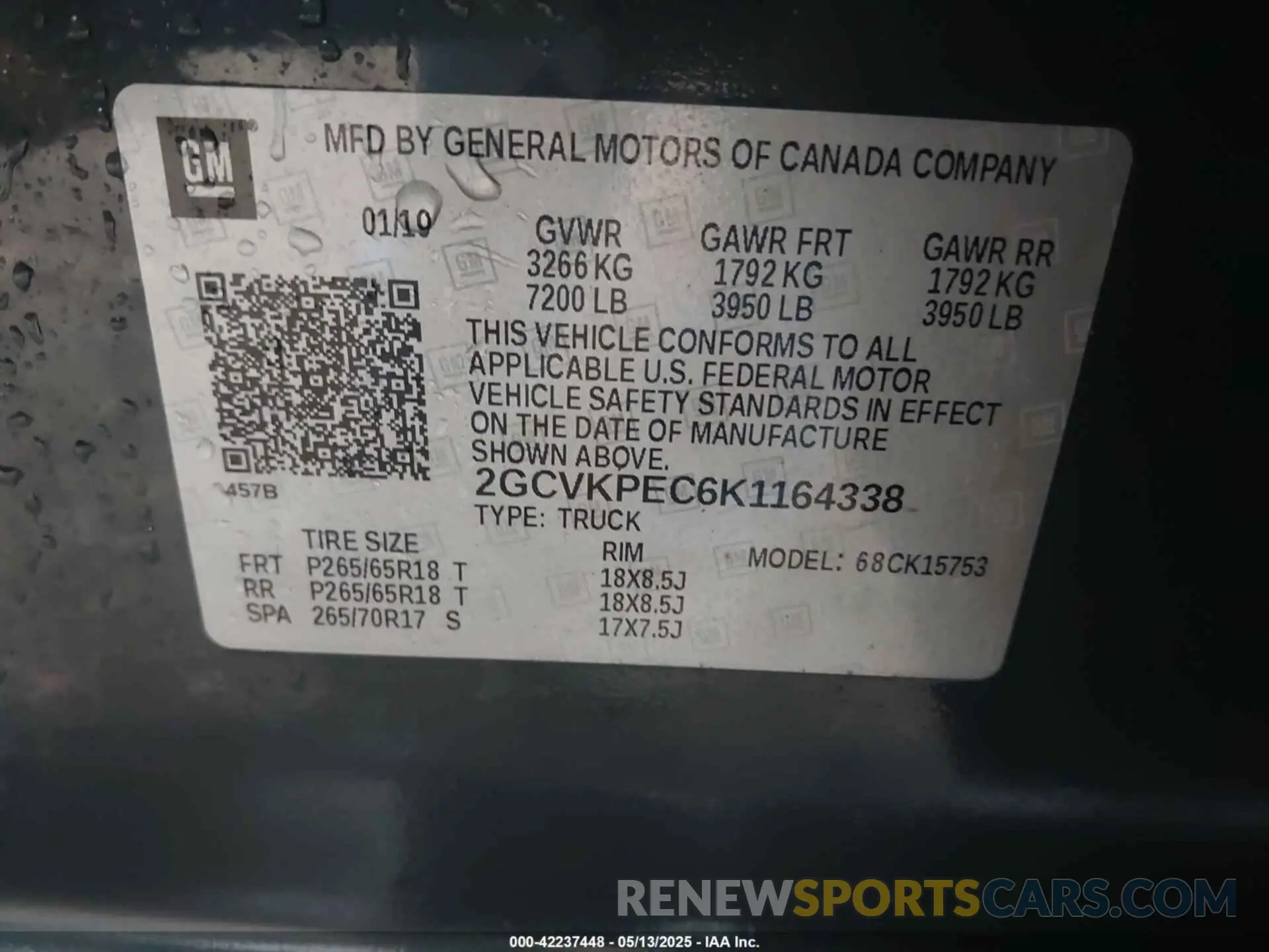 9 fotografías del automóvil dañado 2GCVKPEC6K1164338 CHEVROLET SILVERADO 1500 LD 2019