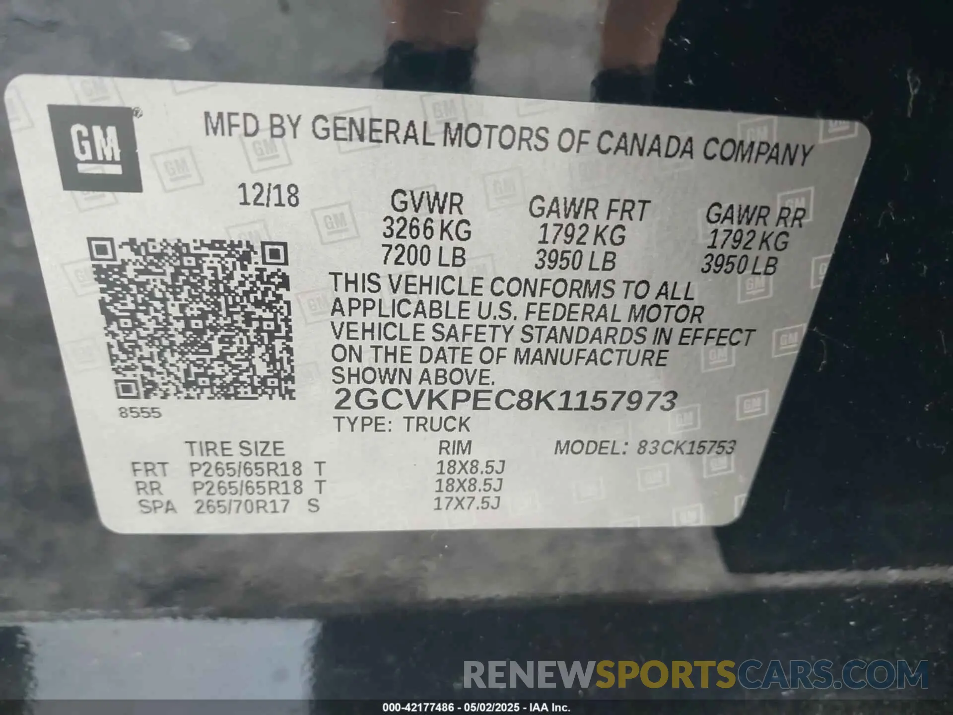 9 fotografías del automóvil dañado 2GCVKPEC8K1157973 CHEVROLET SILVERADO 1500 LD 2019