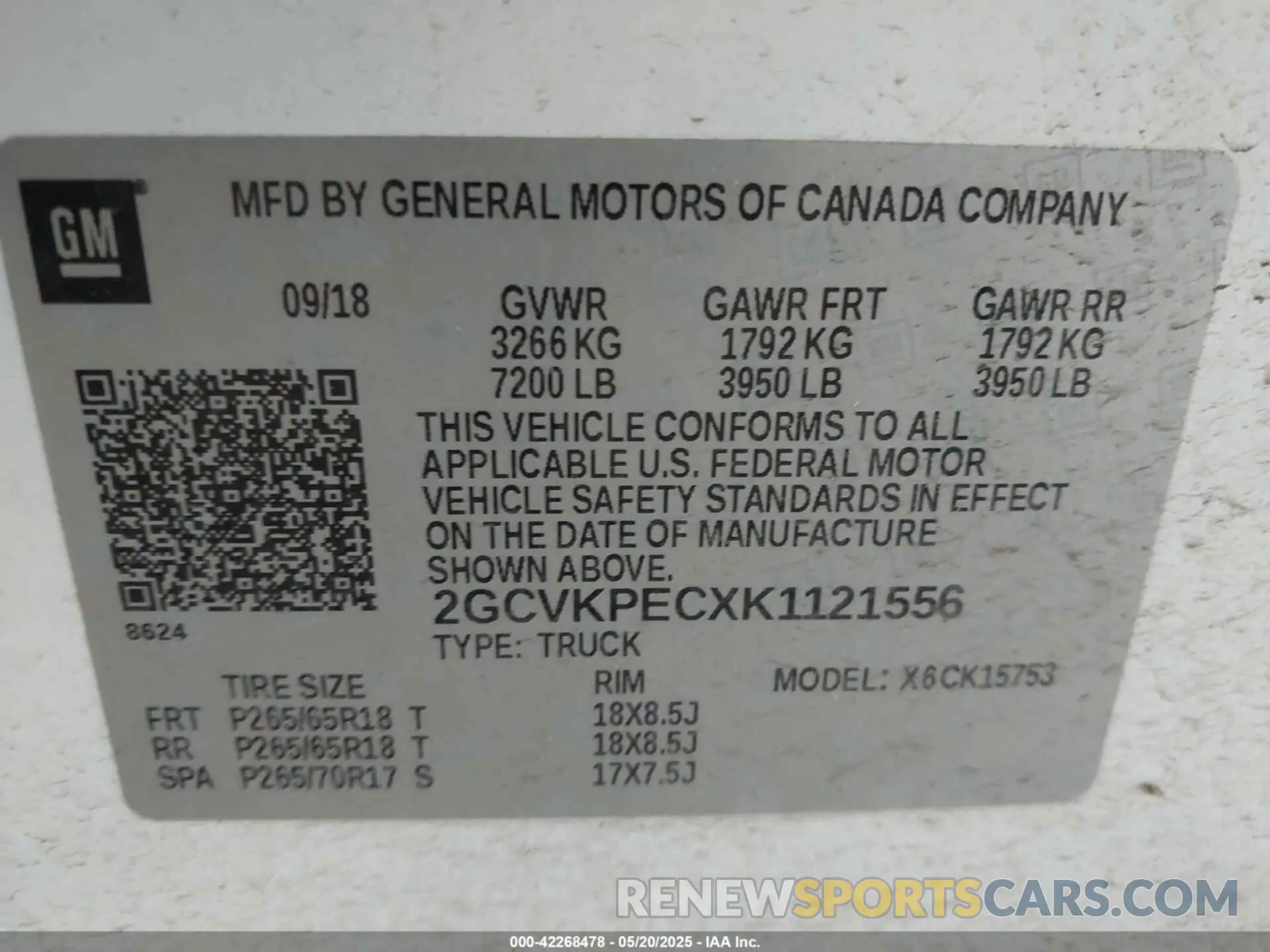 9 fotografías del automóvil dañado 2GCVKPECXK1121556 CHEVROLET SILVERADO 1500 LD 2019