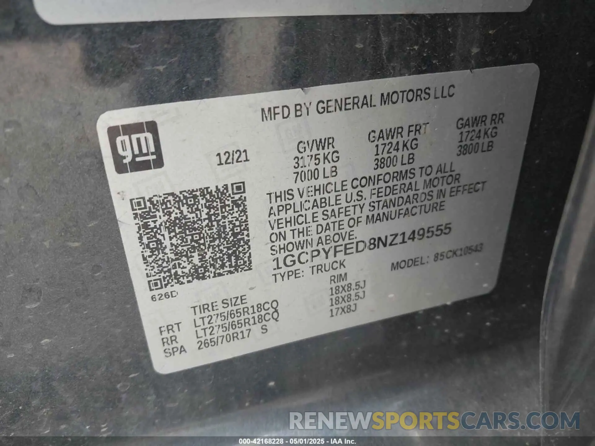 9 fotografías del automóvil dañado 1GCPYFED8NZ149555 CHEVROLET SILVERADO 1500 LTD 2022
